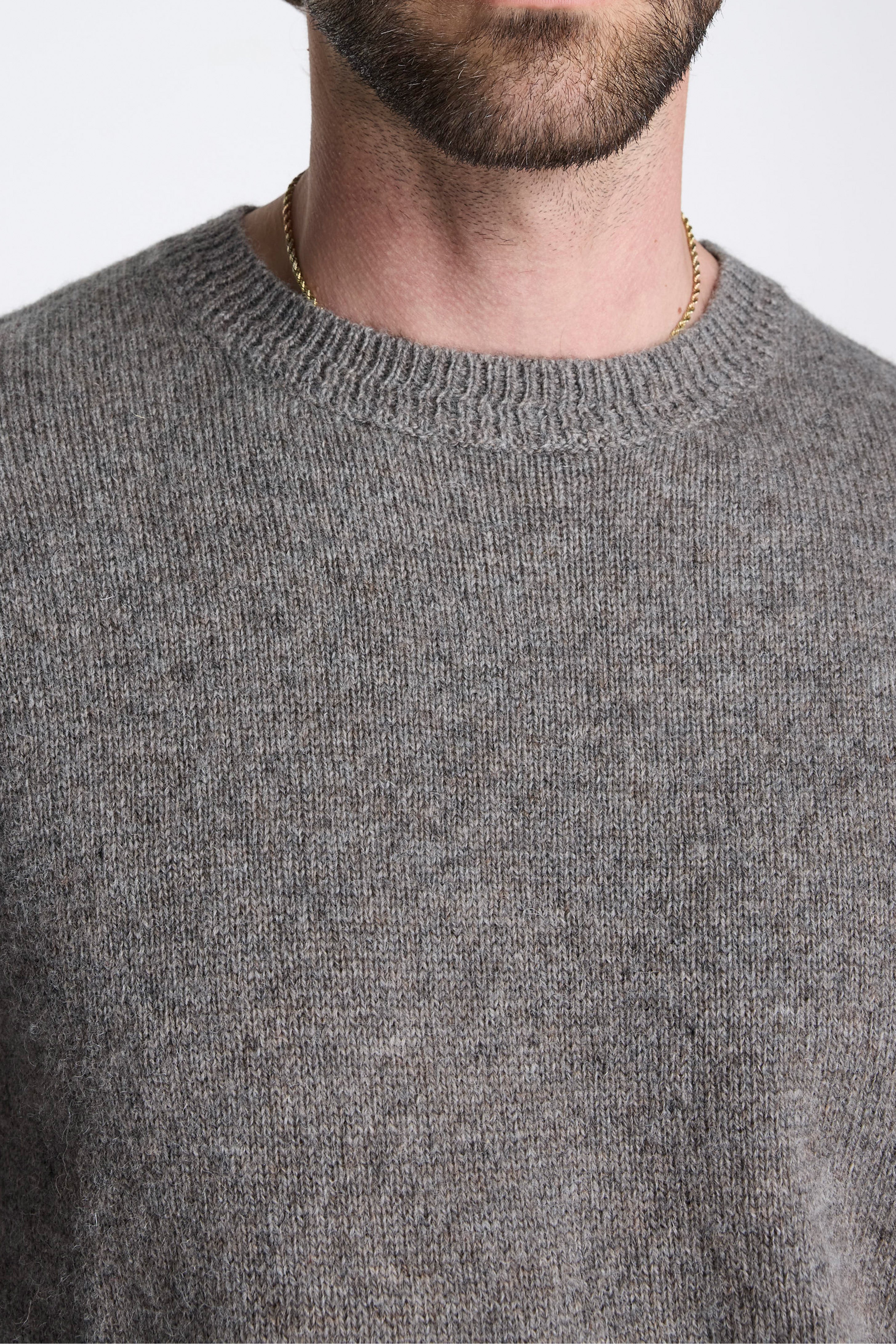 Shetland Wool Crew Stone Heather