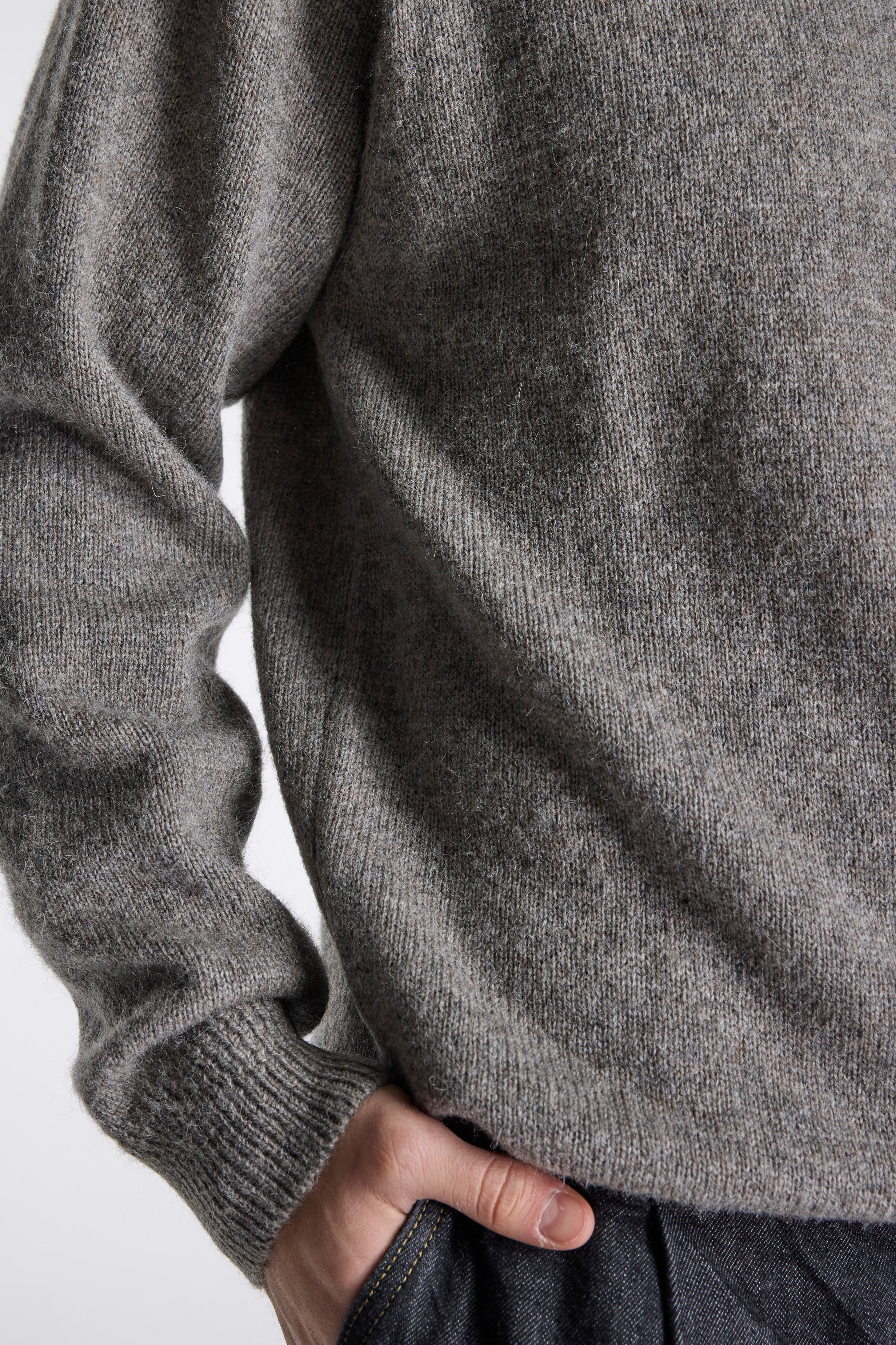 Shetland Wool Crew Stone Heather