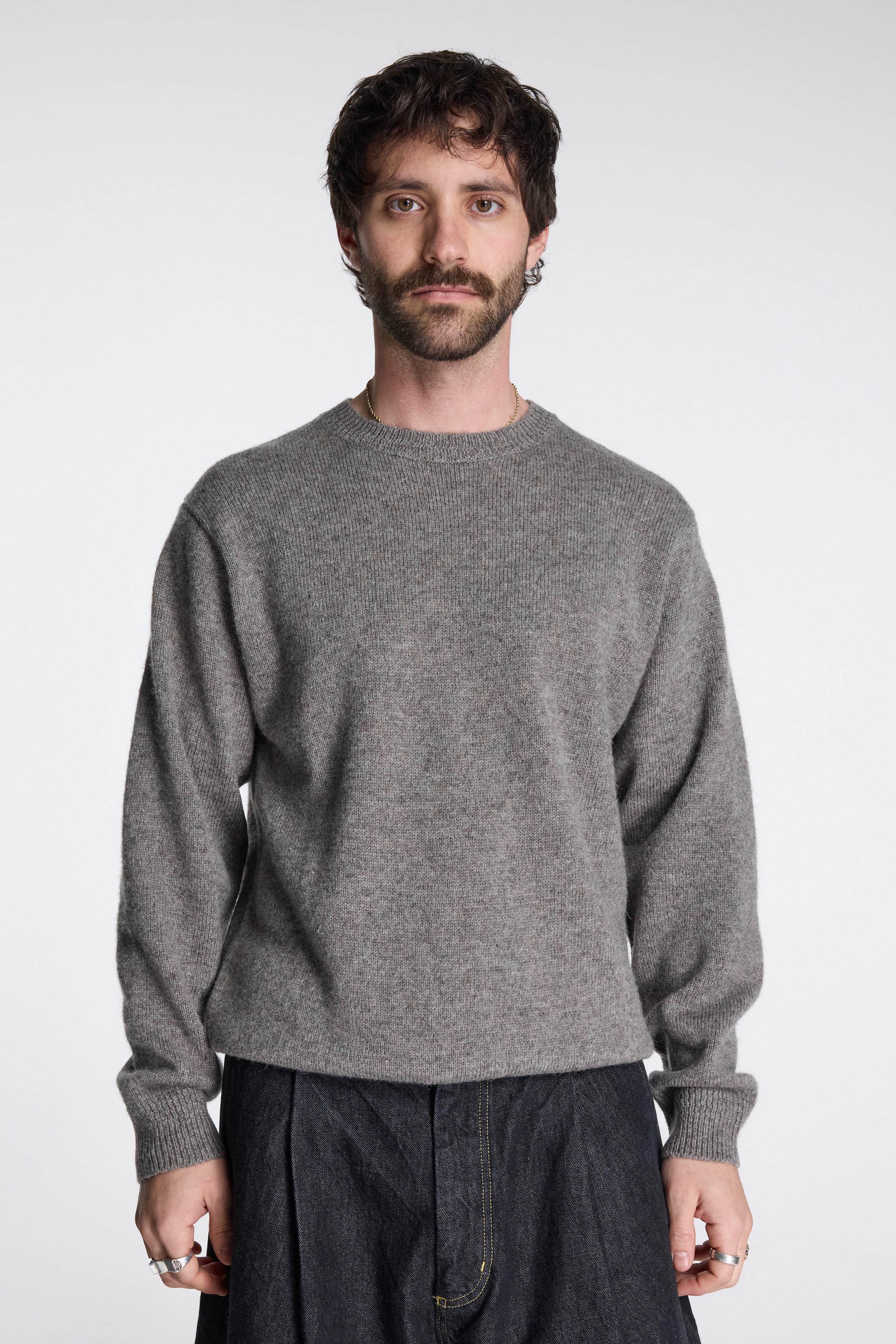 Shetland Wool Crew Stone Heather