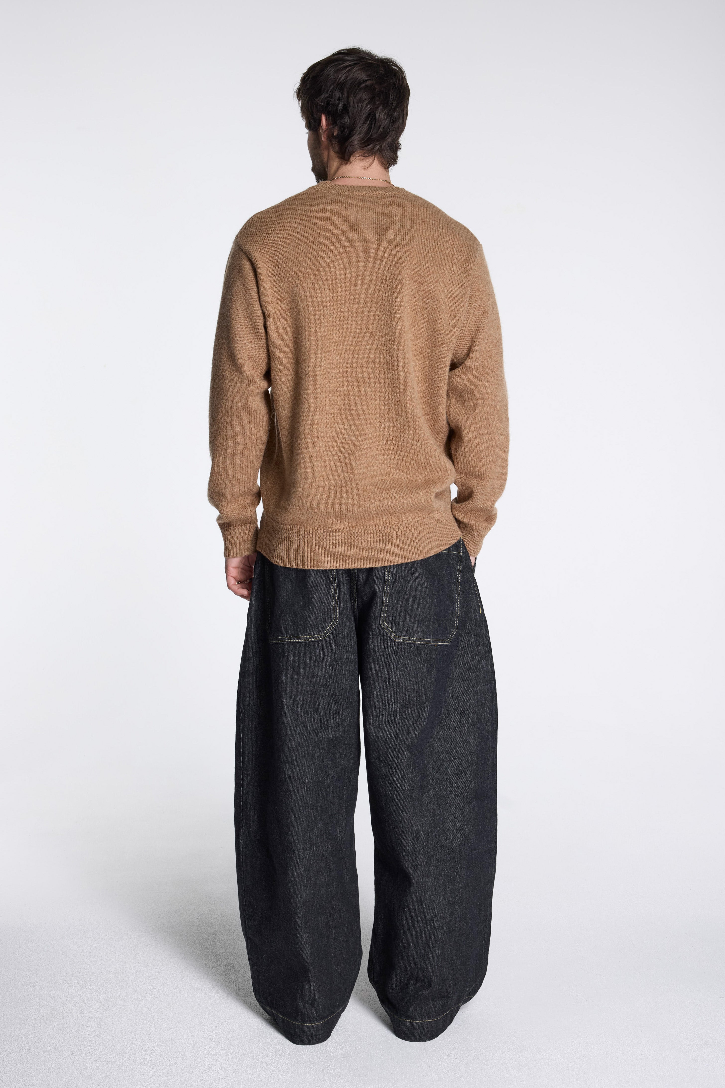 Shetland Wool Crew Tan Mix
