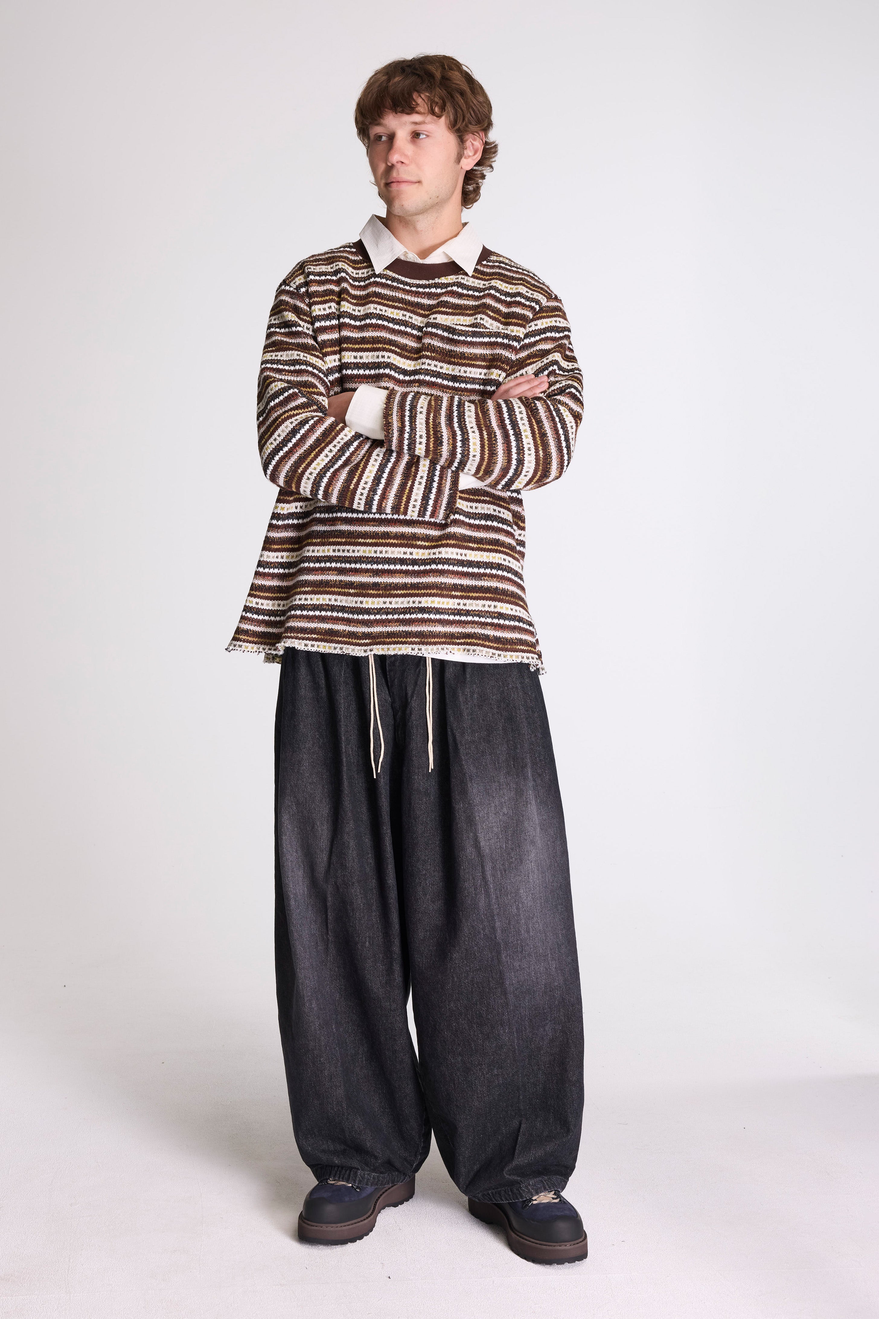 Circular Pants Black Denim One Wash