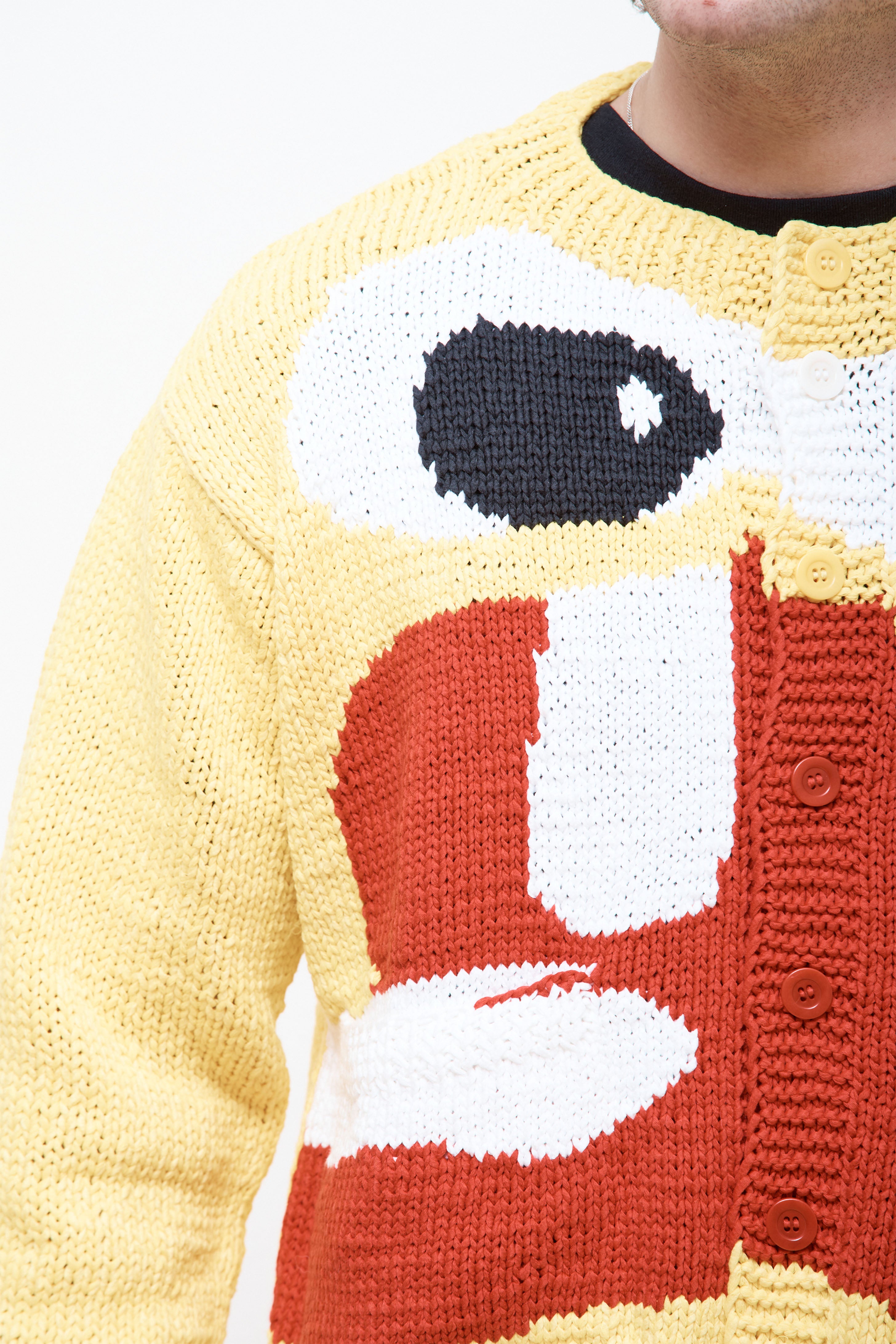 Ice Cream Hand Knit Cardigan Knit Yellow