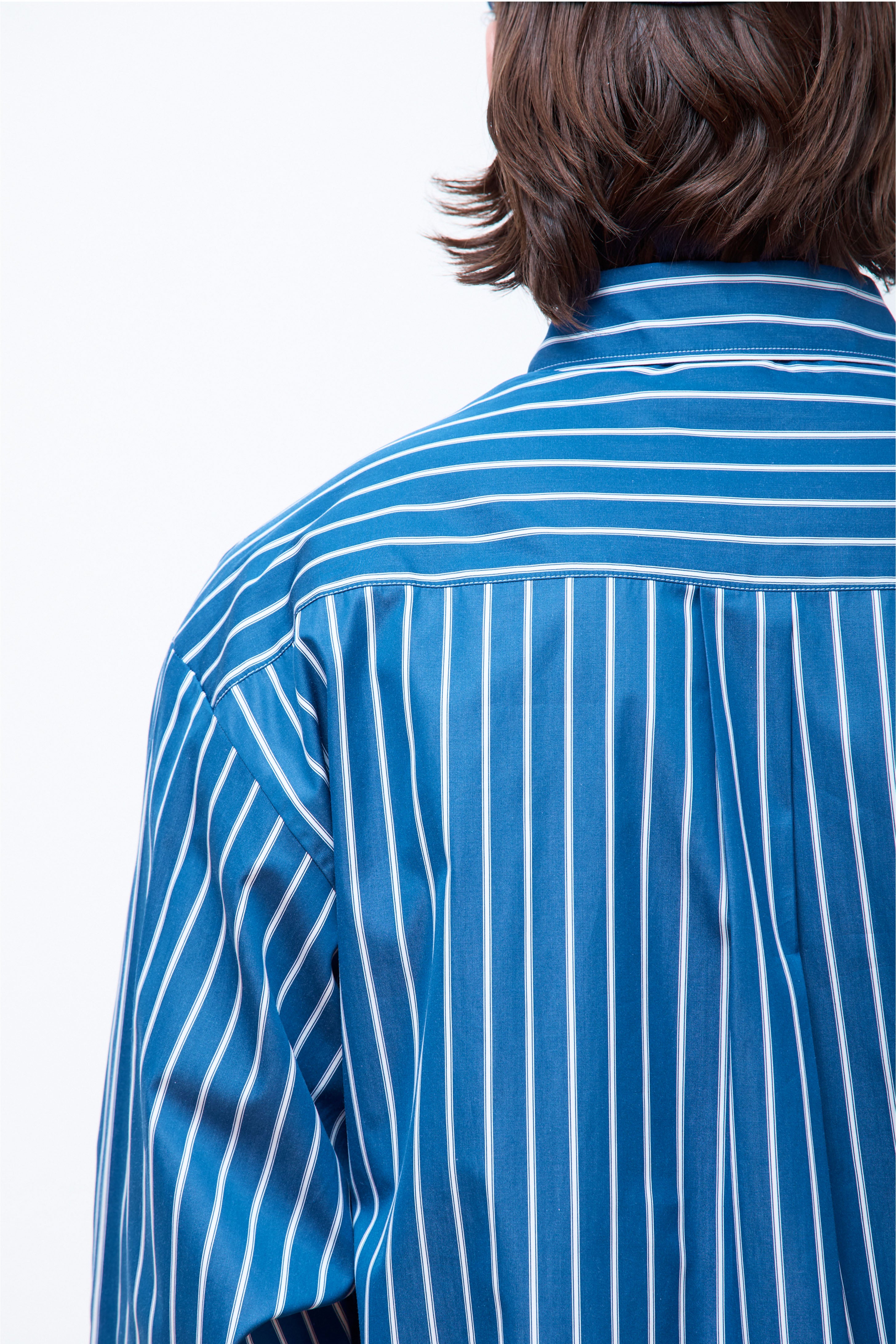 Striped Button Down Shirt Woven Blue Stripe