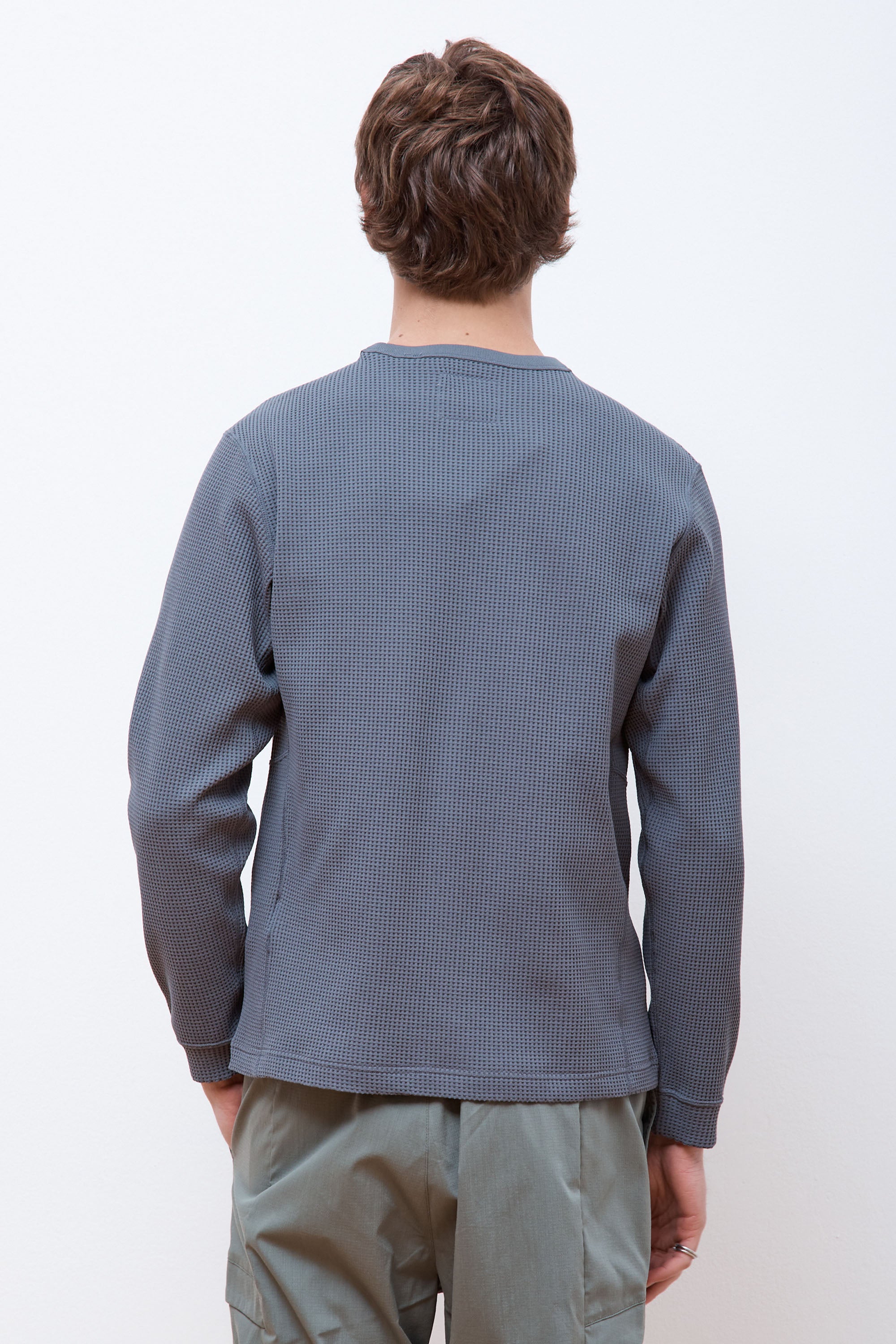 Dry Waffle Long Sleeve T-Shirt Grey