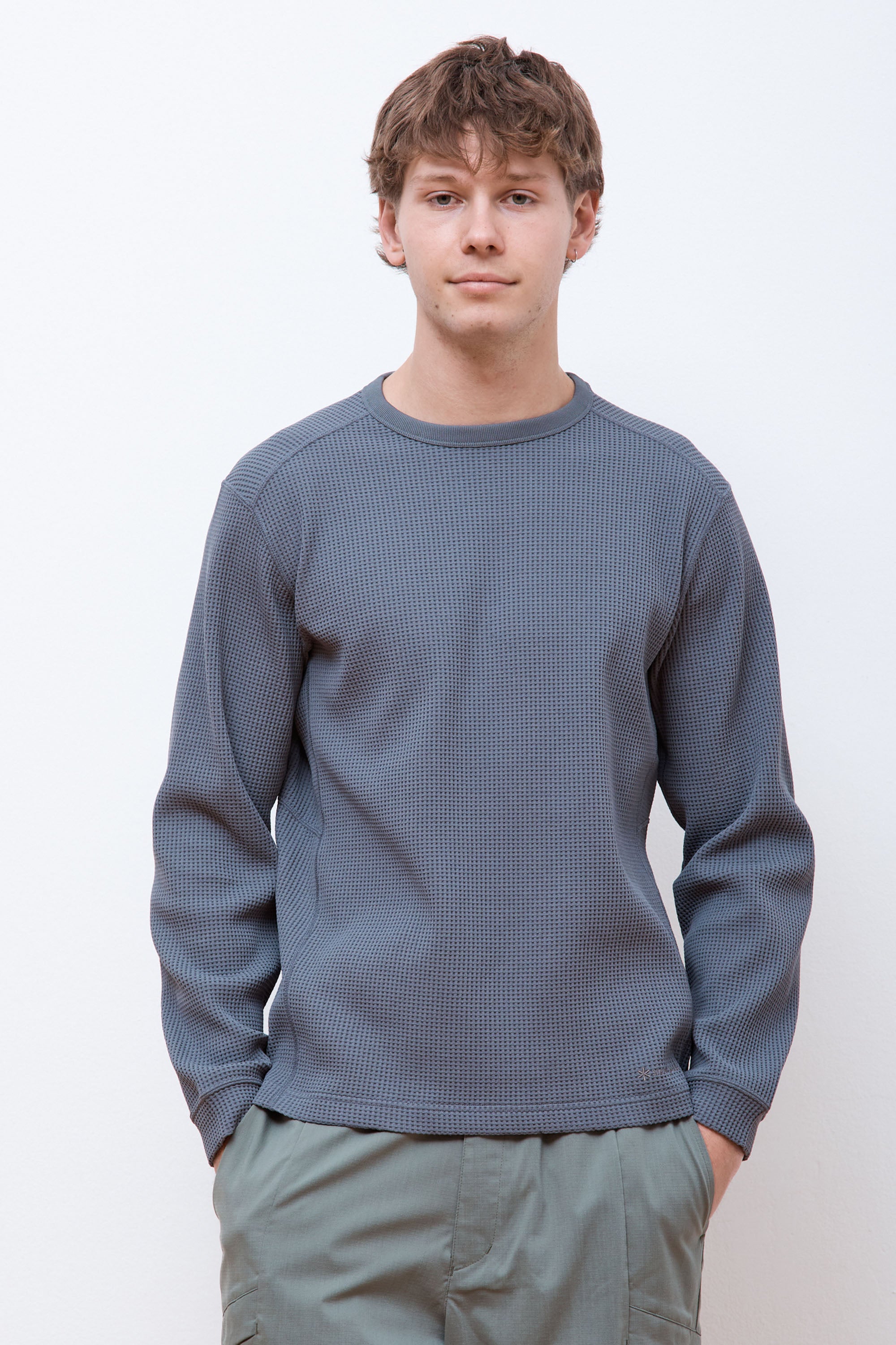 Dry Waffle Long Sleeve T-Shirt Grey