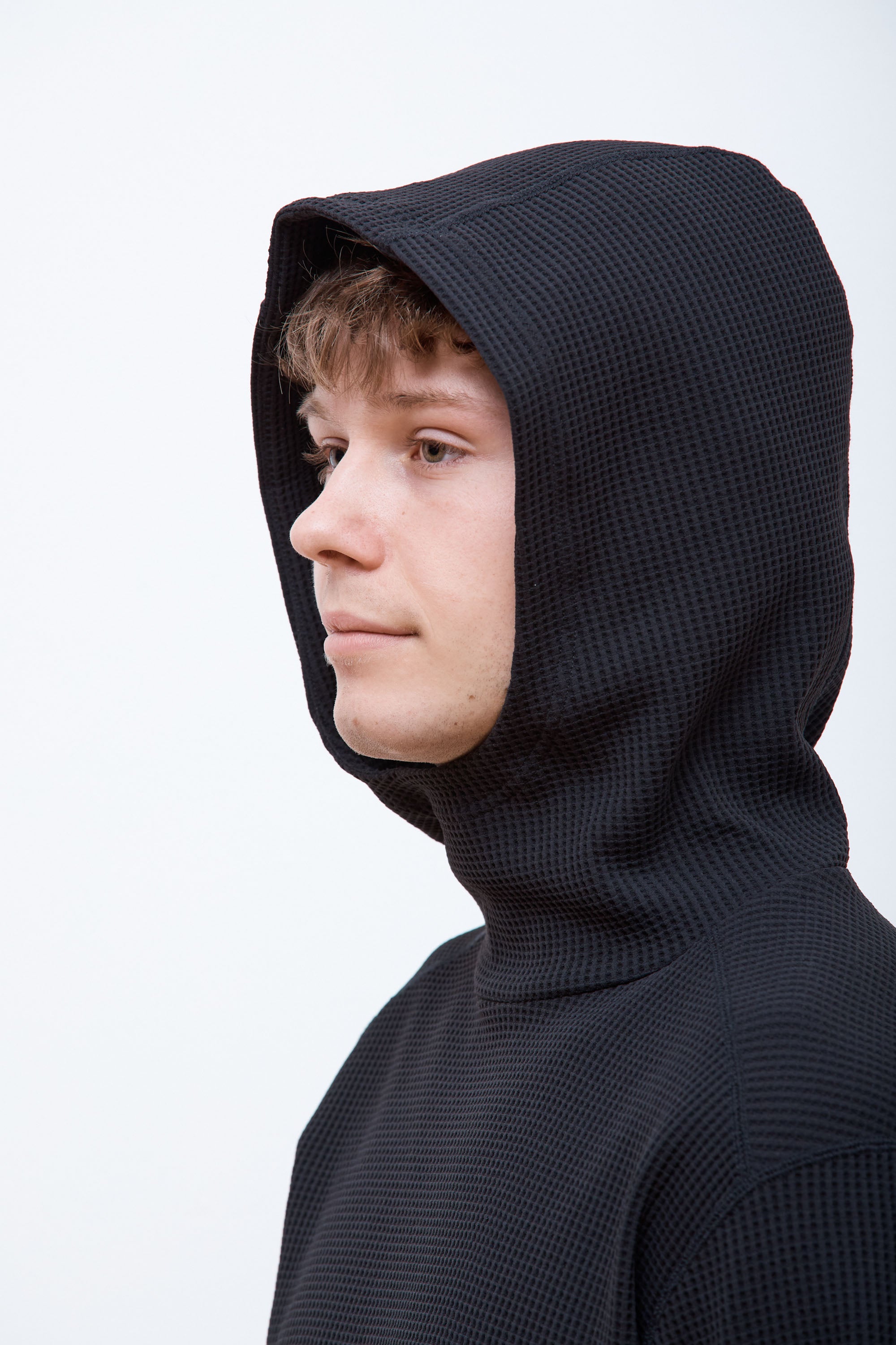 Dry Waffle Hoodie Black