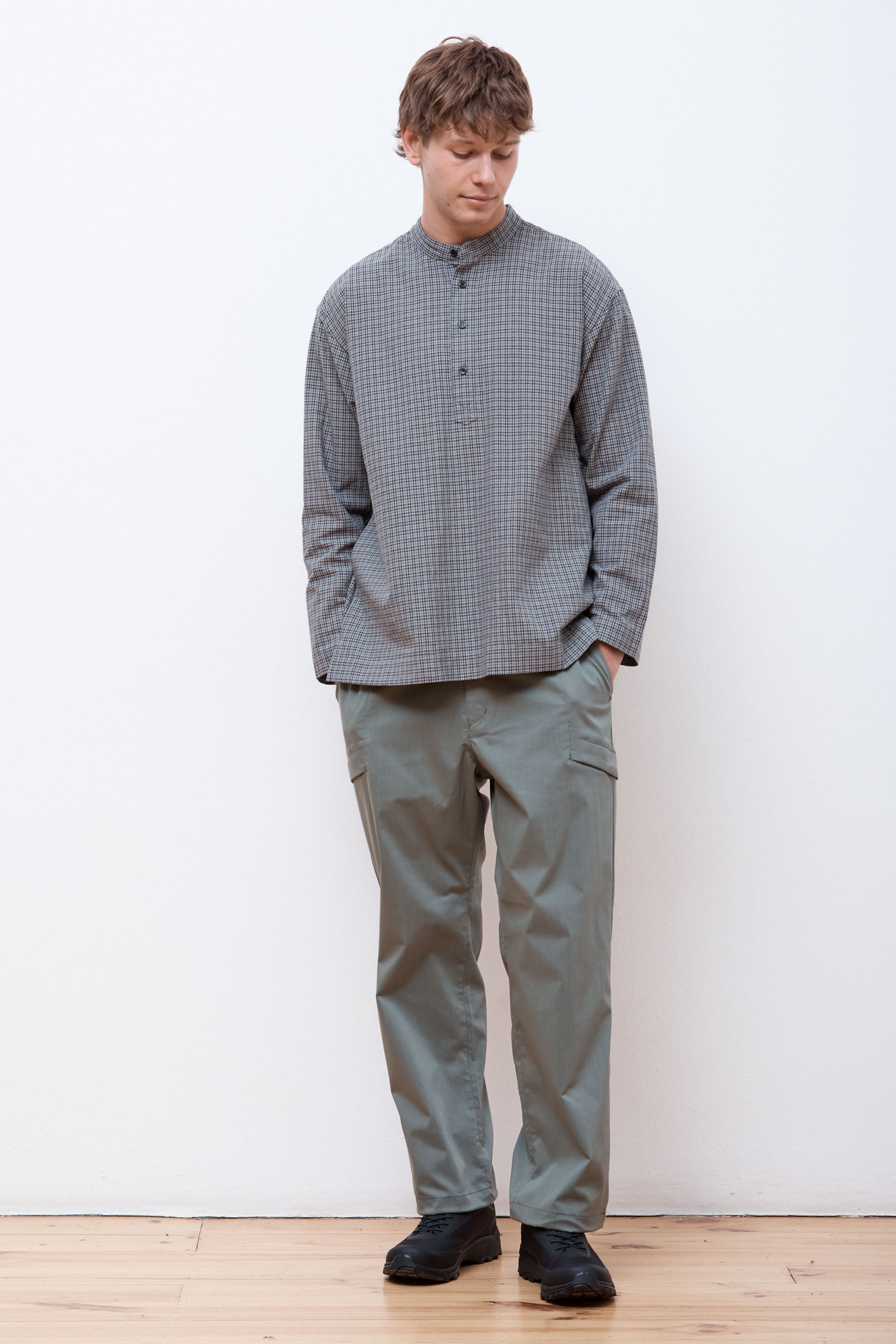 Niigata Made Check Pullover Grey