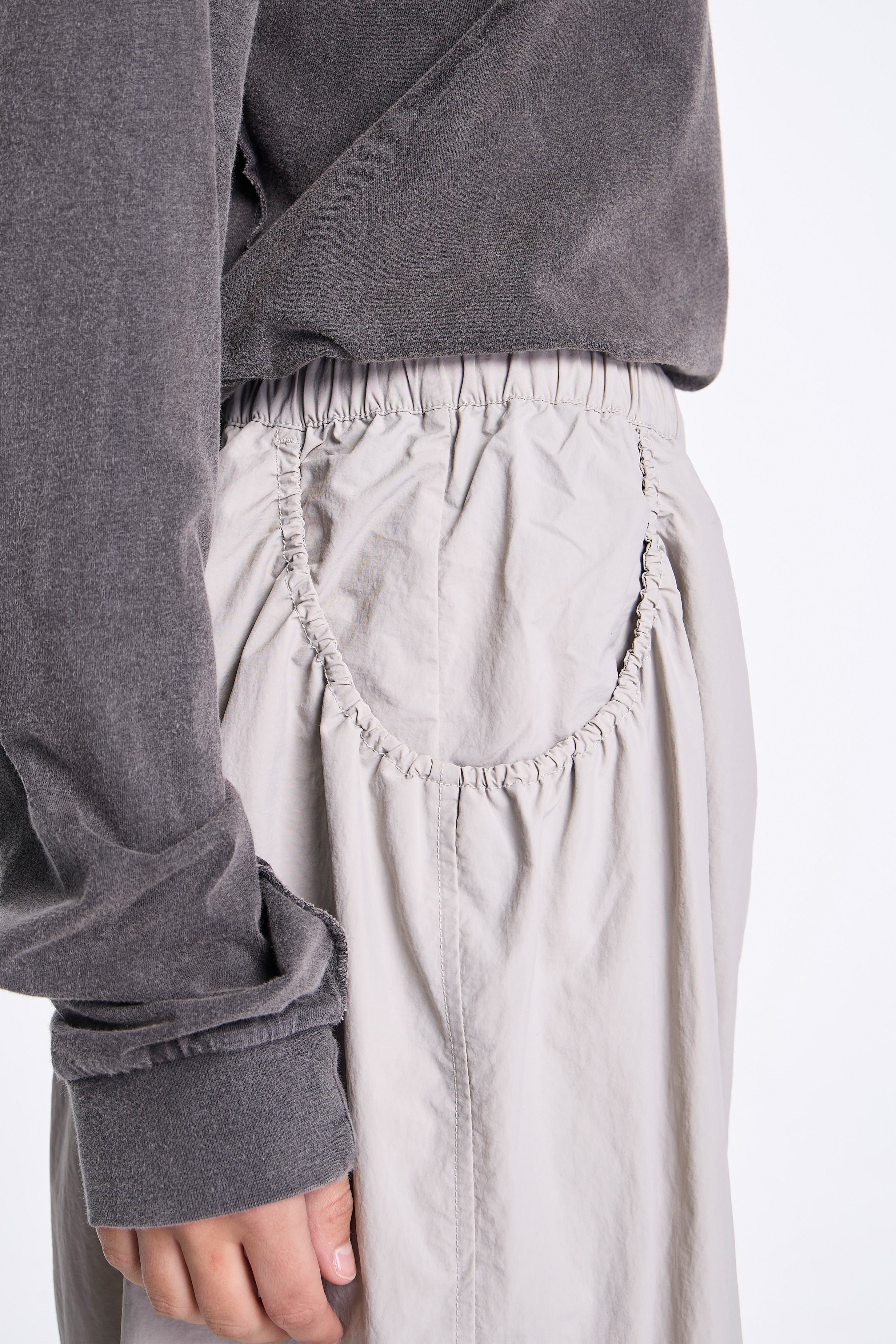 Nylon Tussah Utility Storage Skirt Light Grey