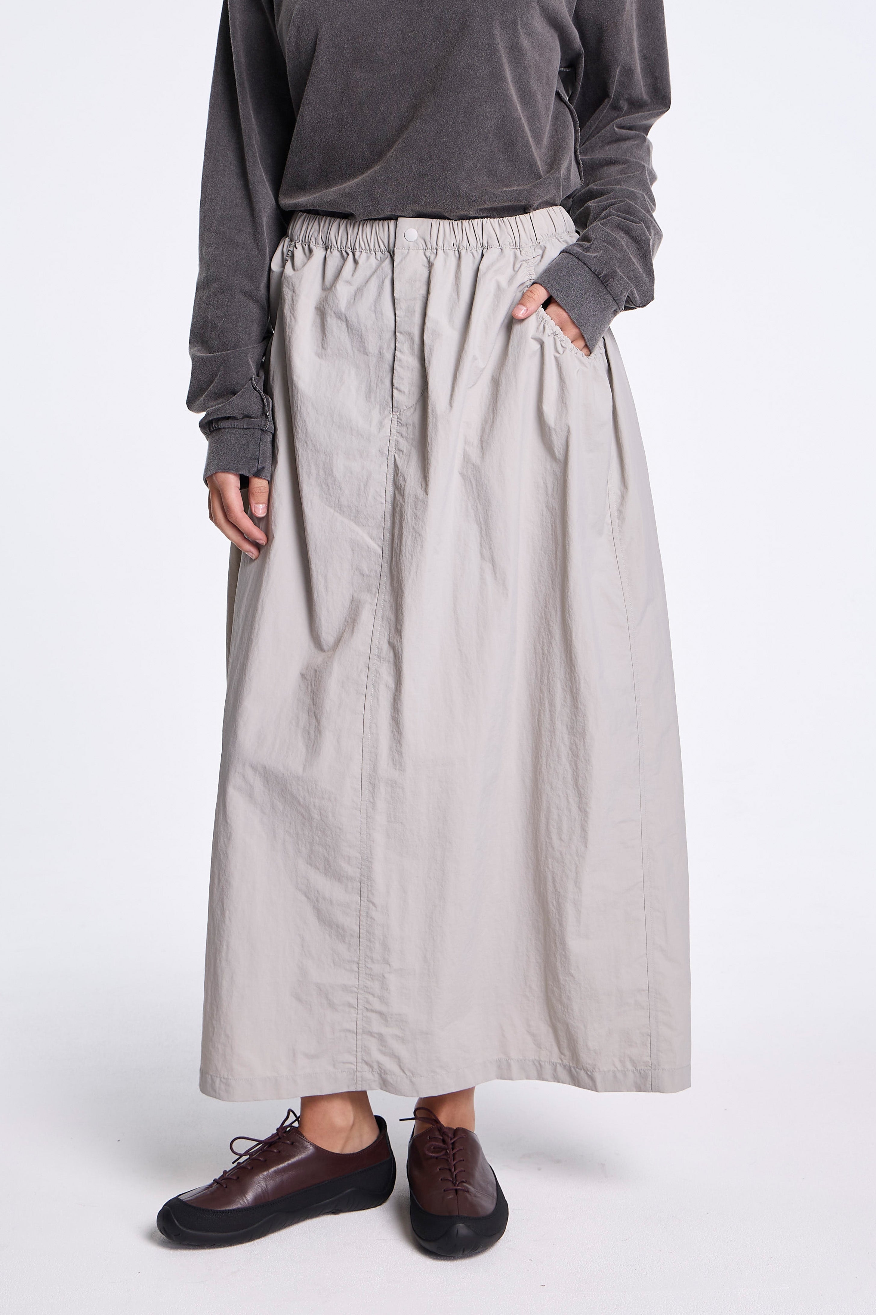 Nylon Tussah Utility Storage Skirt Light Grey