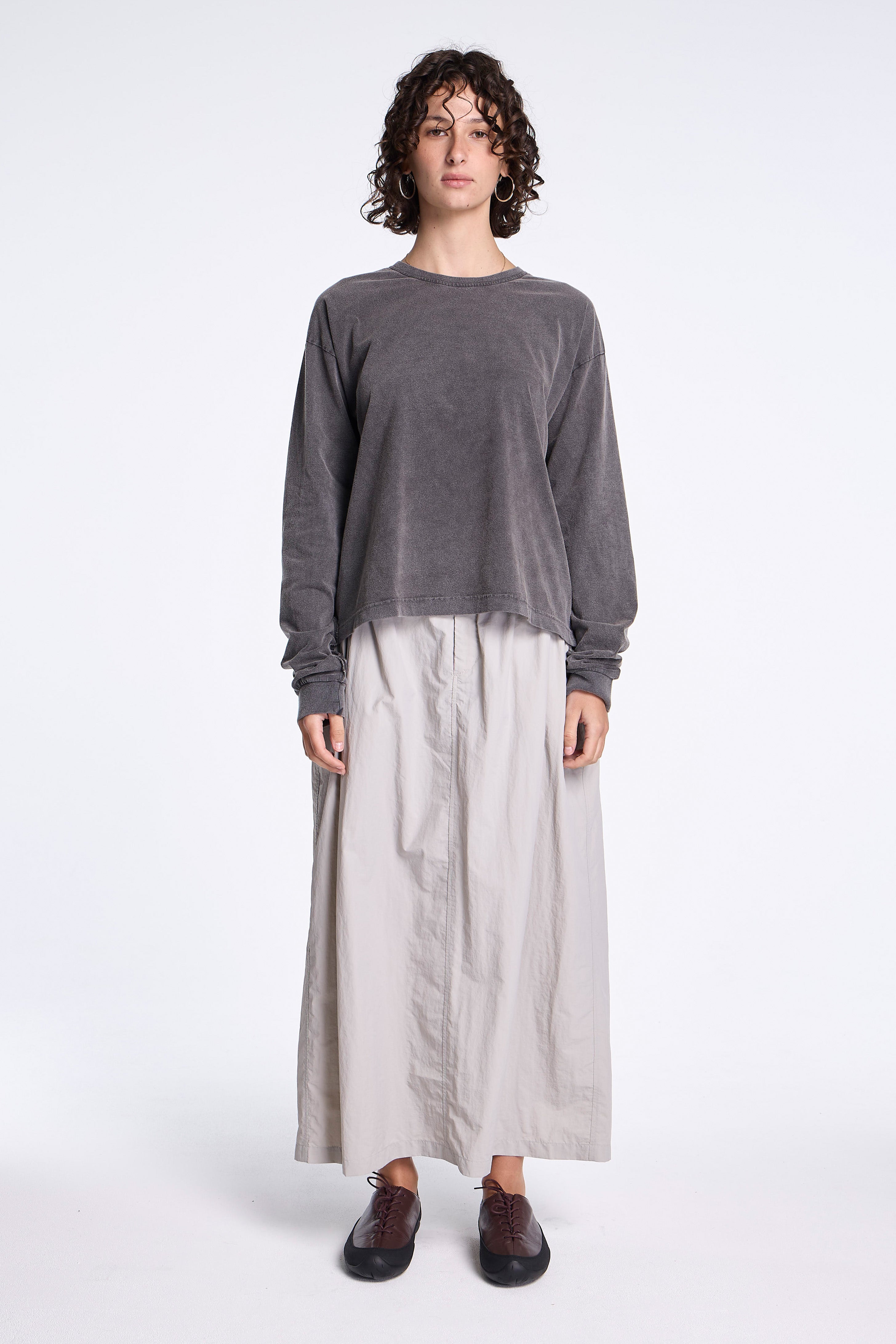 Nylon Tussah Utility Storage Skirt Light Grey