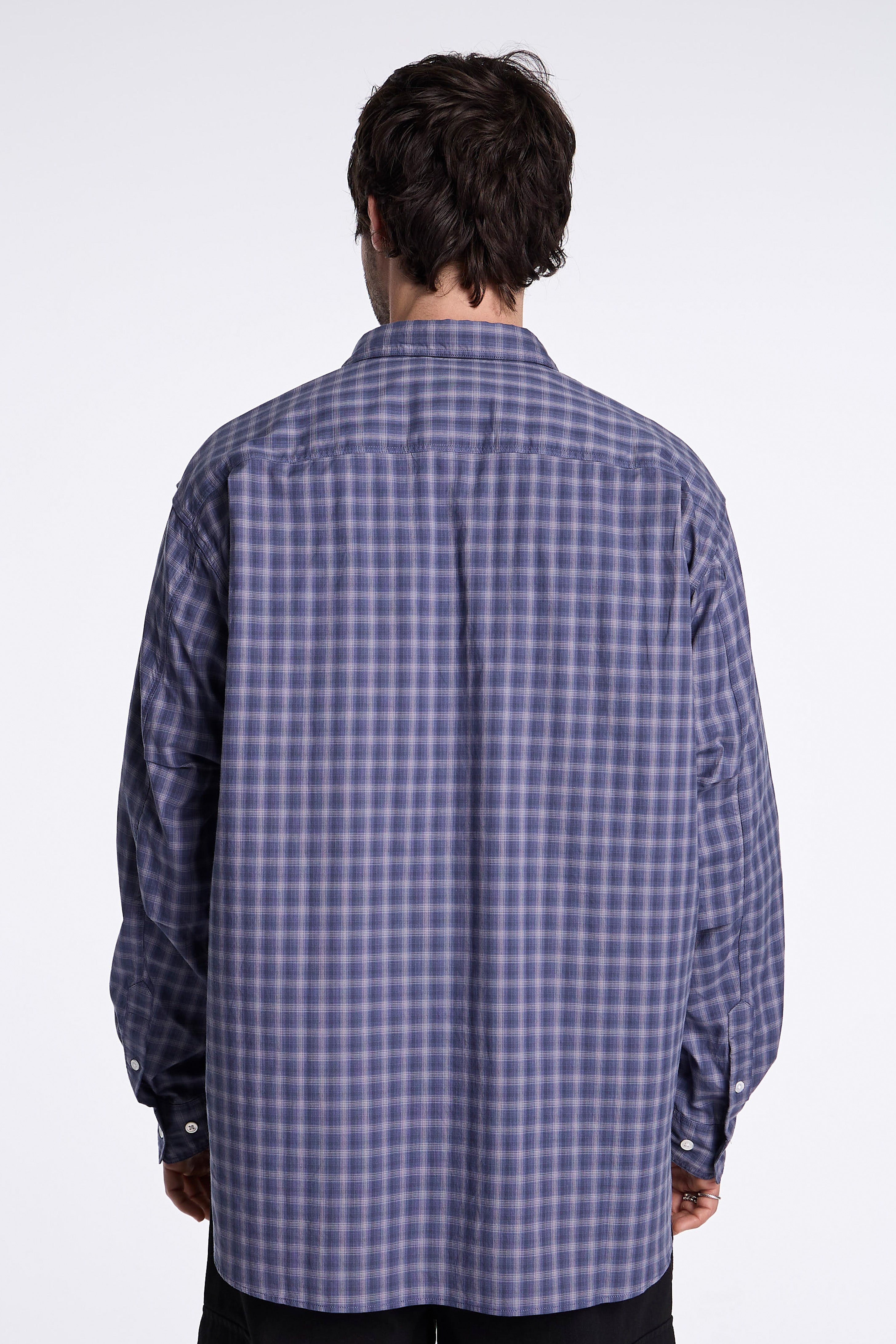 Organic Cotton Ombre Check Shirt Blue Check