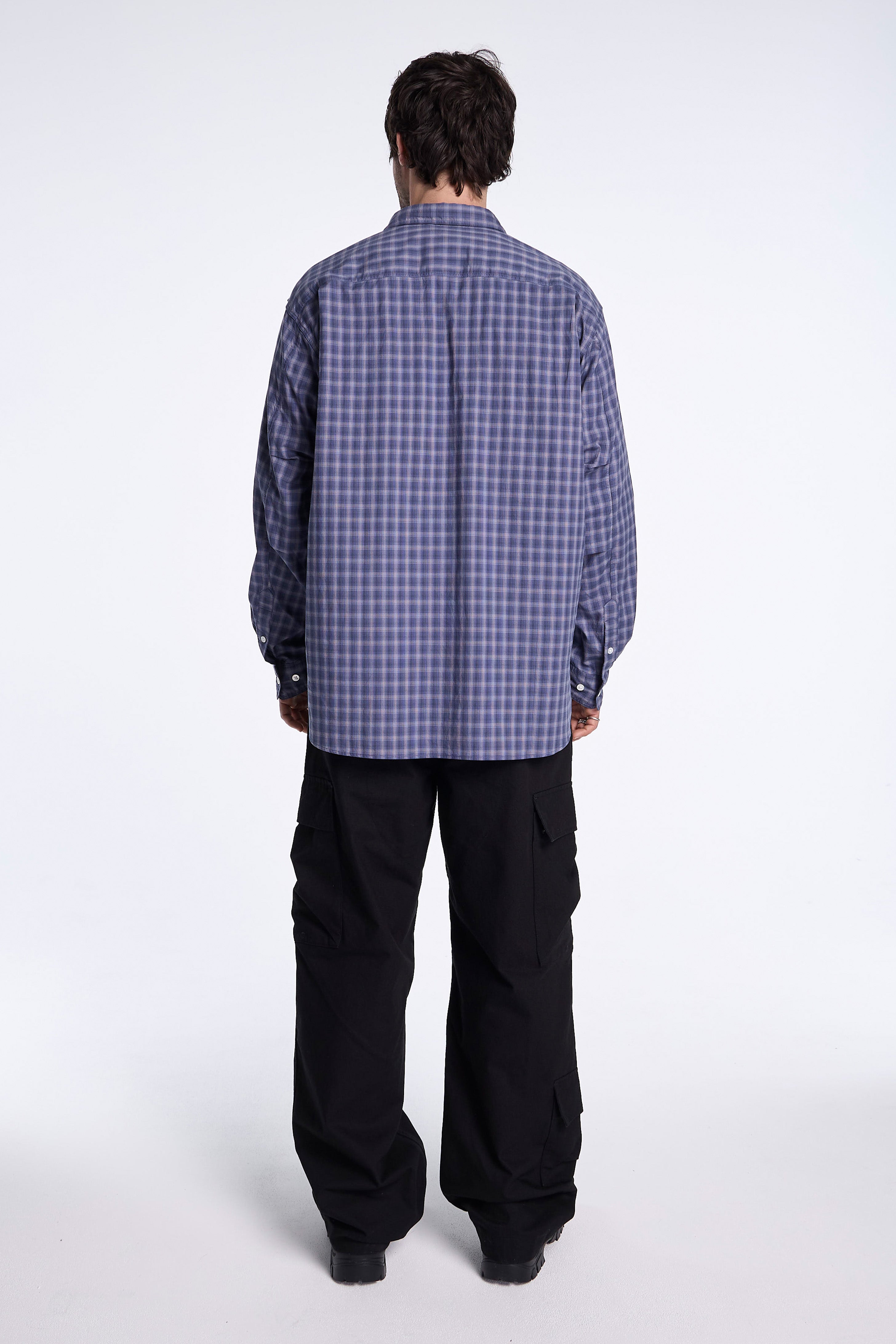 Organic Cotton Ombre Check Shirt Blue Check