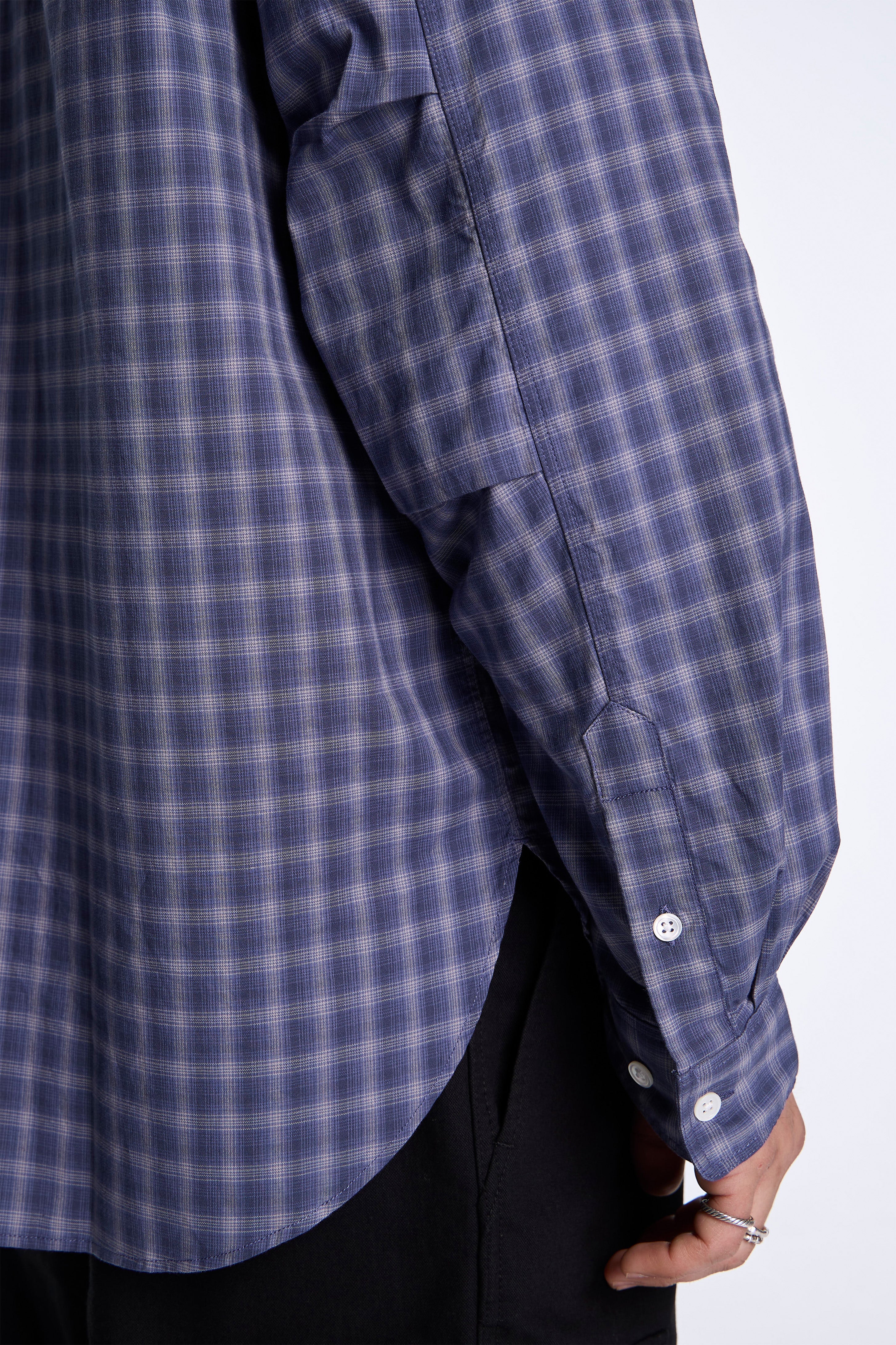 Organic Cotton Ombre Check Shirt Blue Check