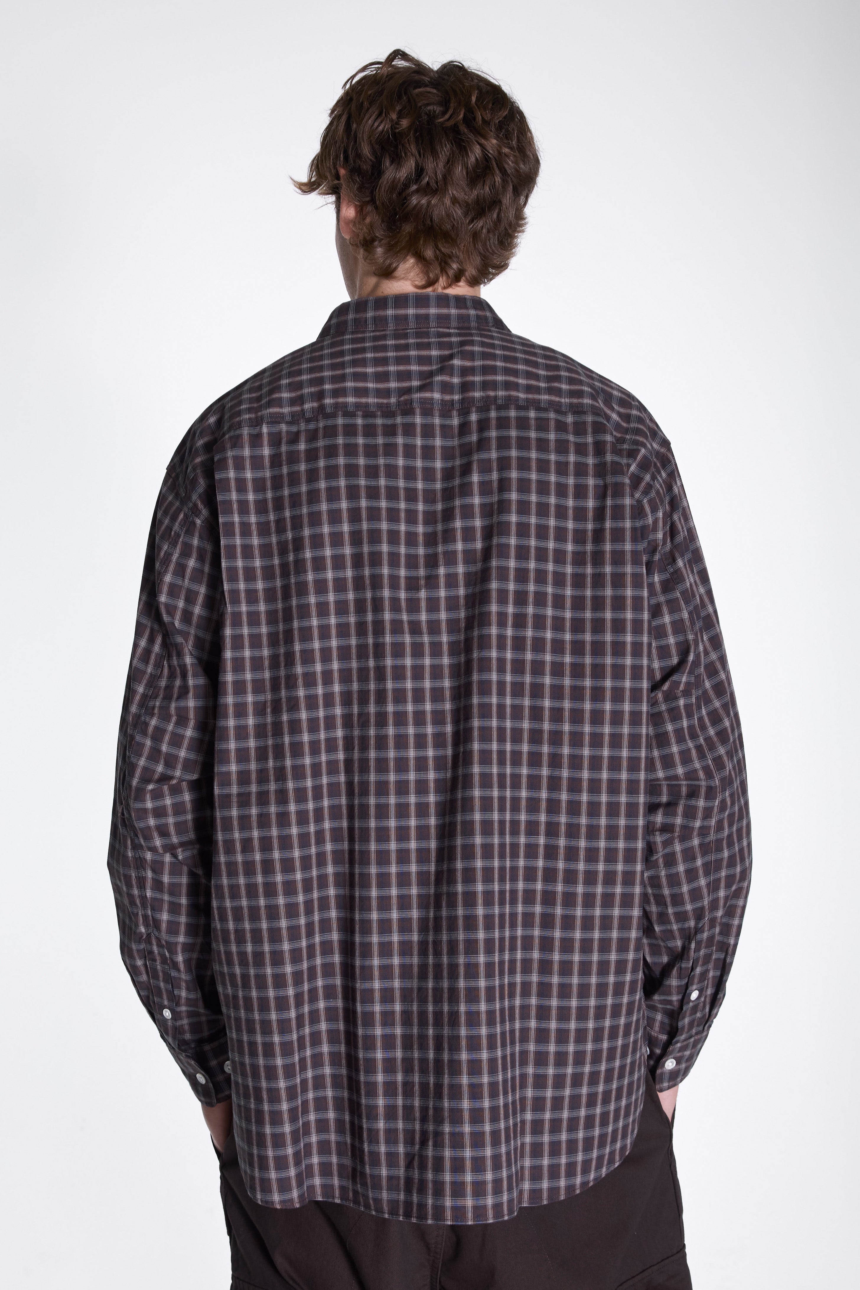 Organic Cotton Ombre Check Shirt Brown Check