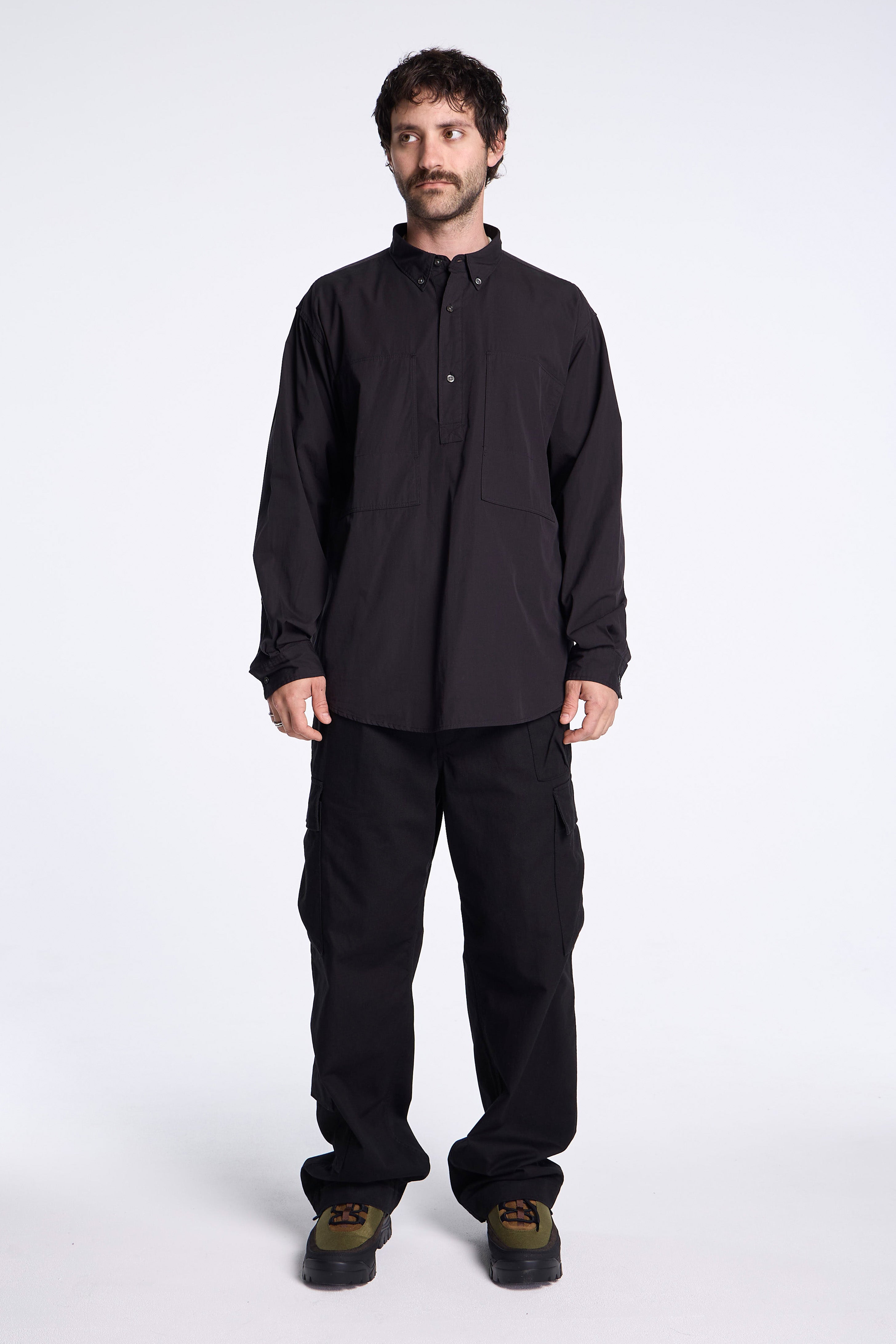 Organic Cotton Pullover Shirt Black
