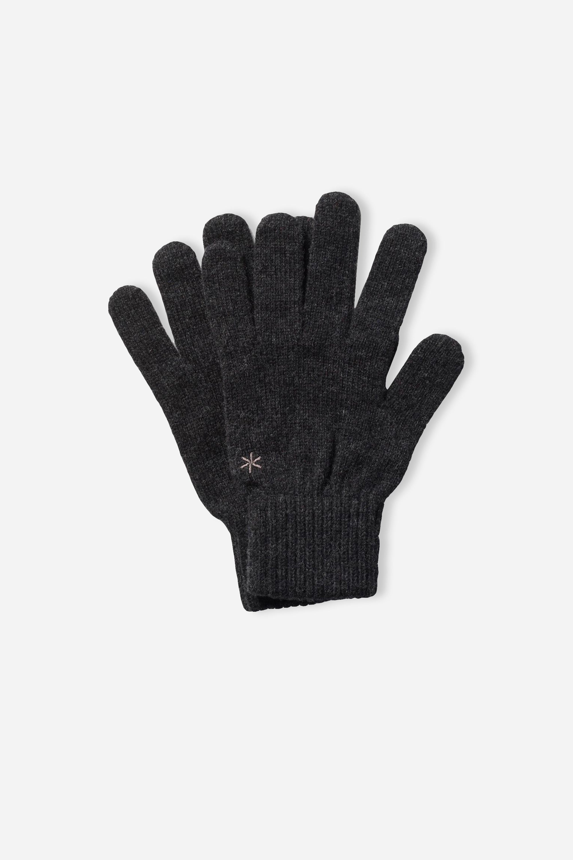 Washable Wool Knit Gloves Charcoal