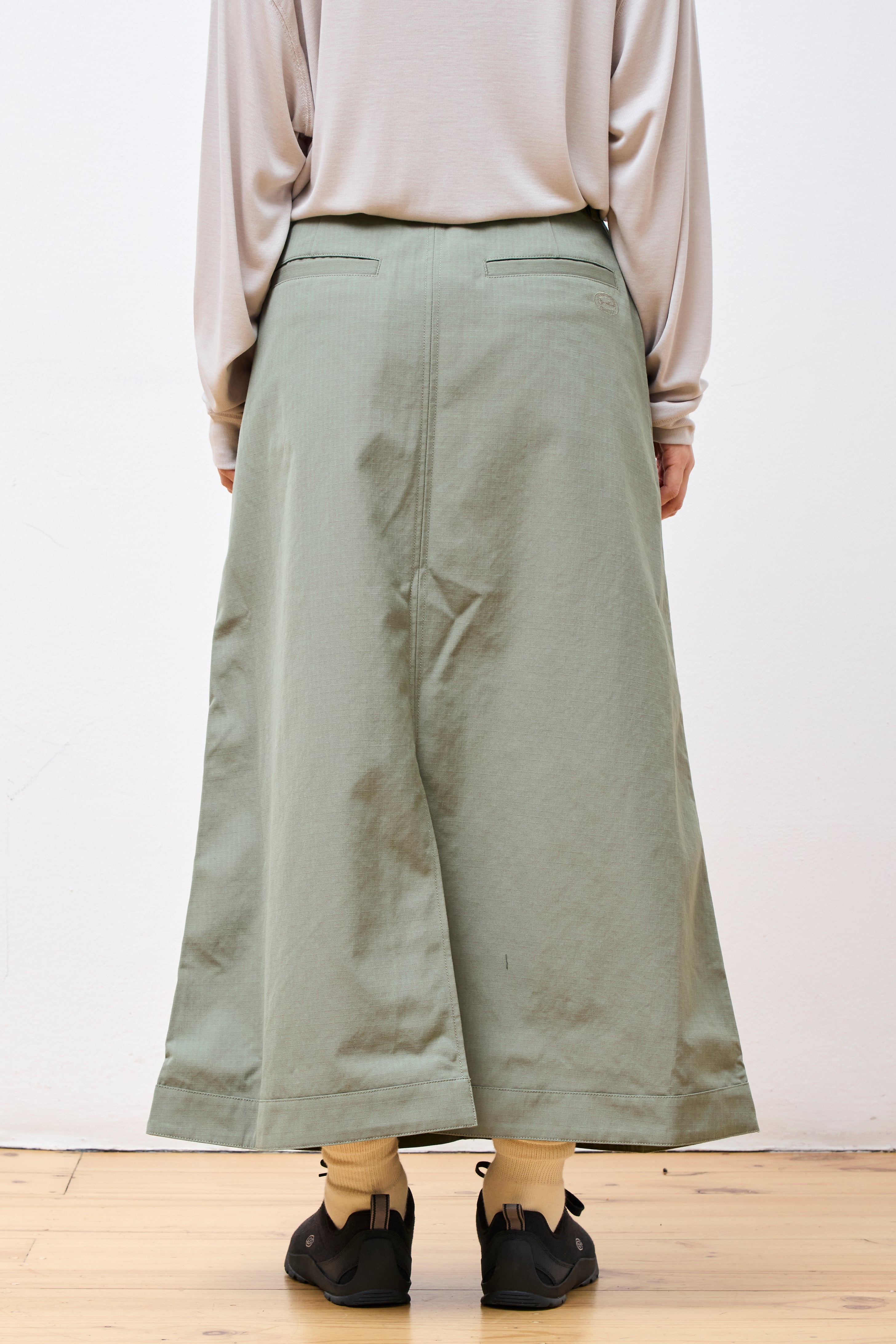 TAKIBI Ripstop Skirt Grey khaki