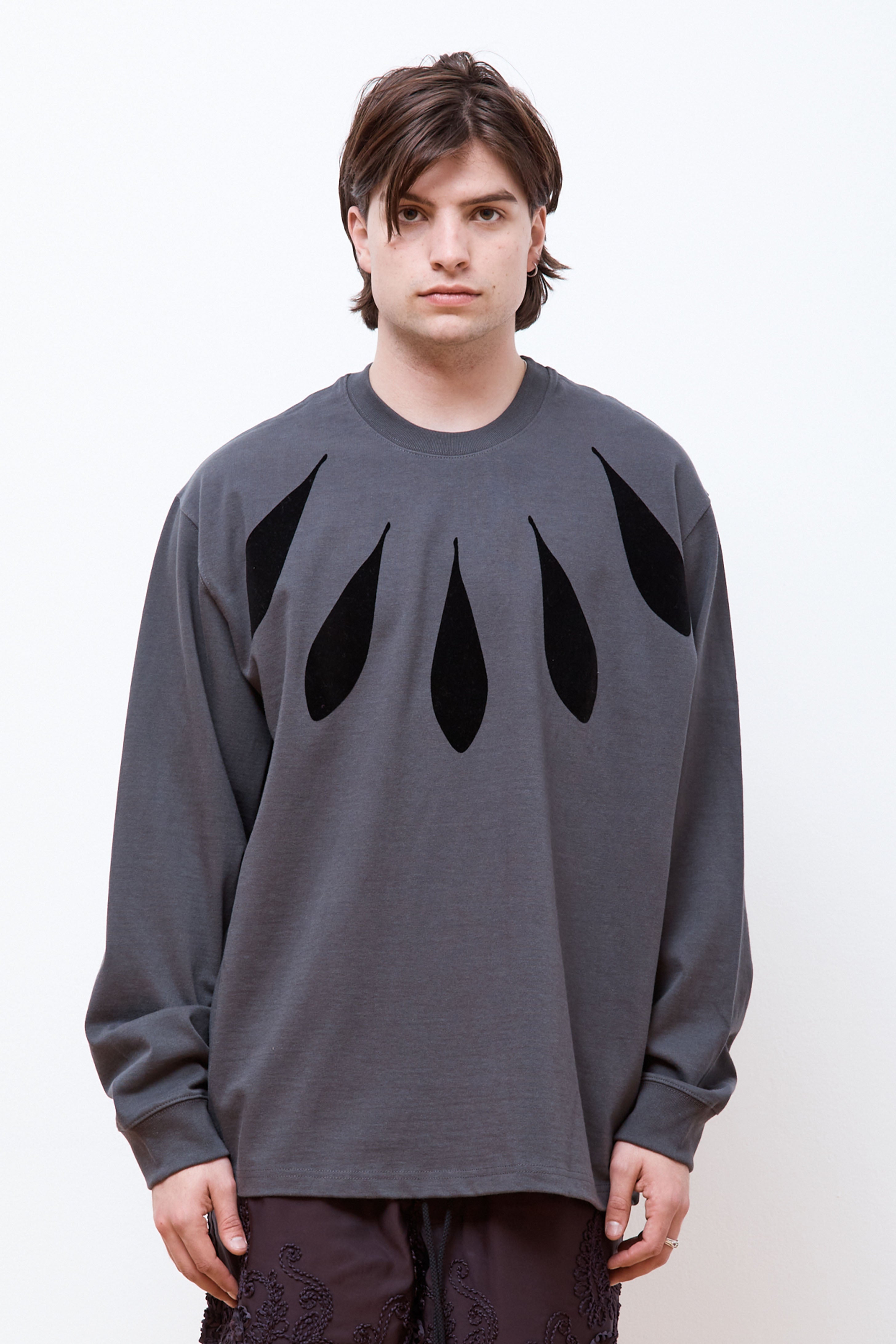 "Jester" Oversized Crew Neck Pullover Washed Black