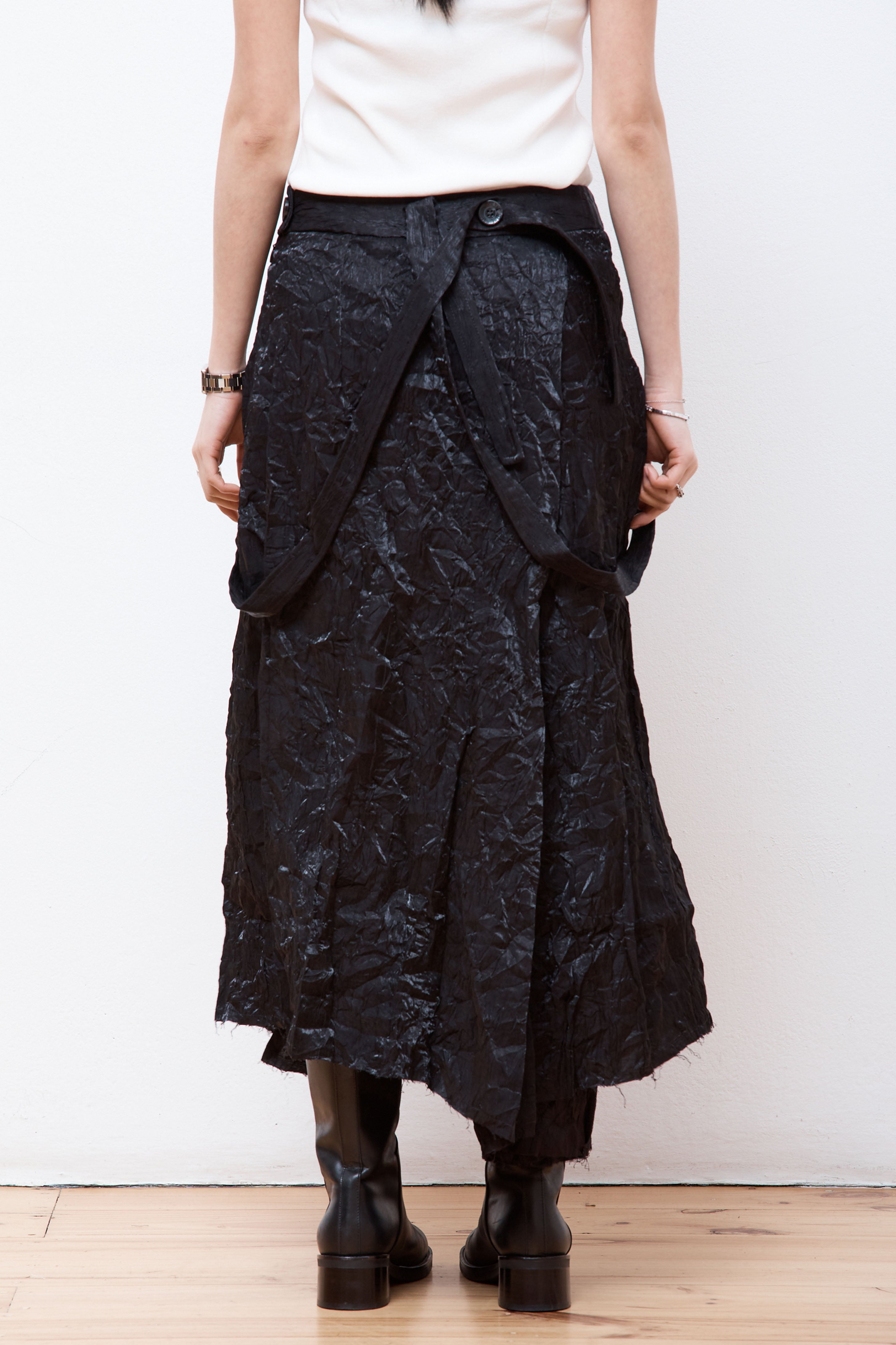 Pleated Lace Skirt Black