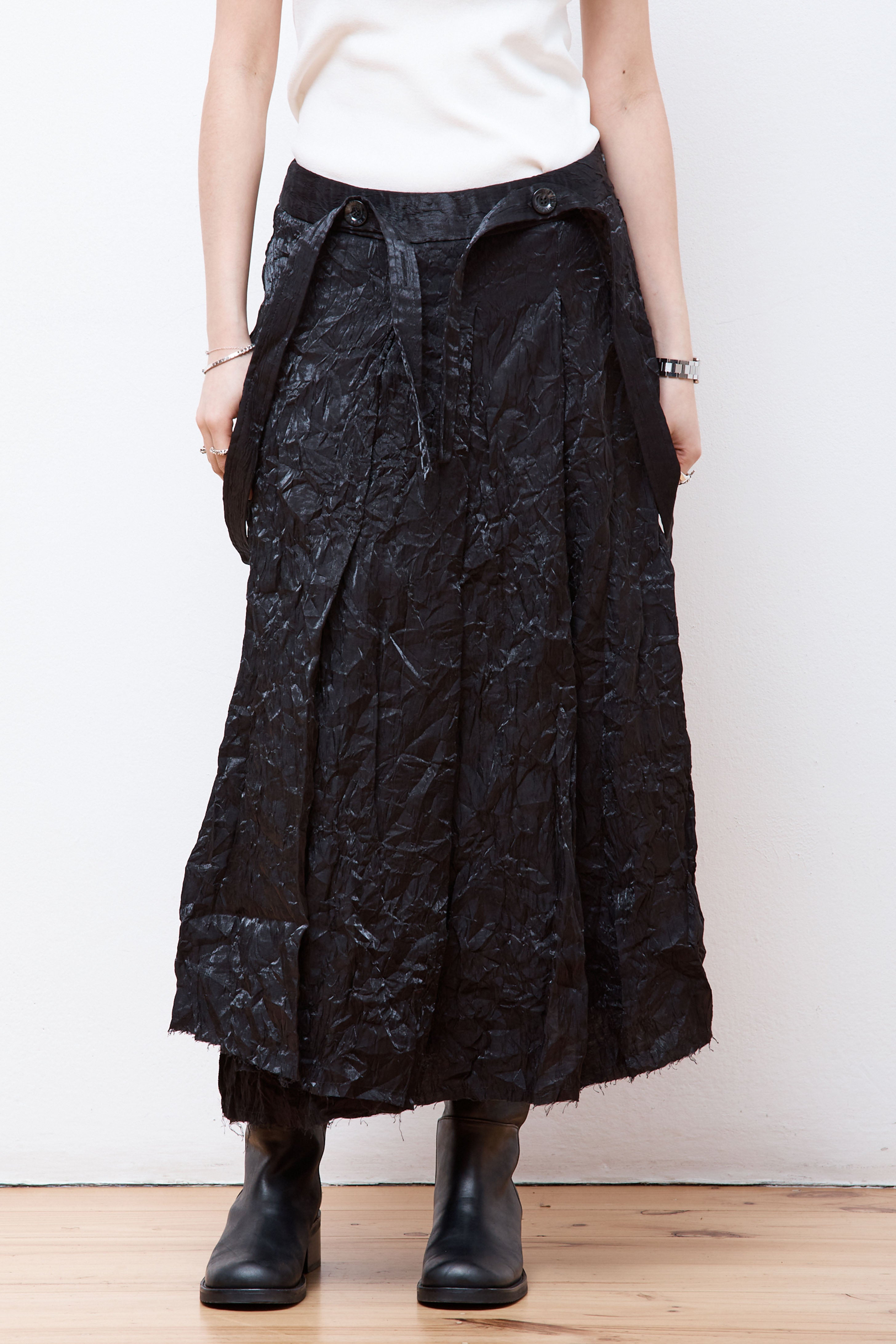 Pleated Lace Skirt Black