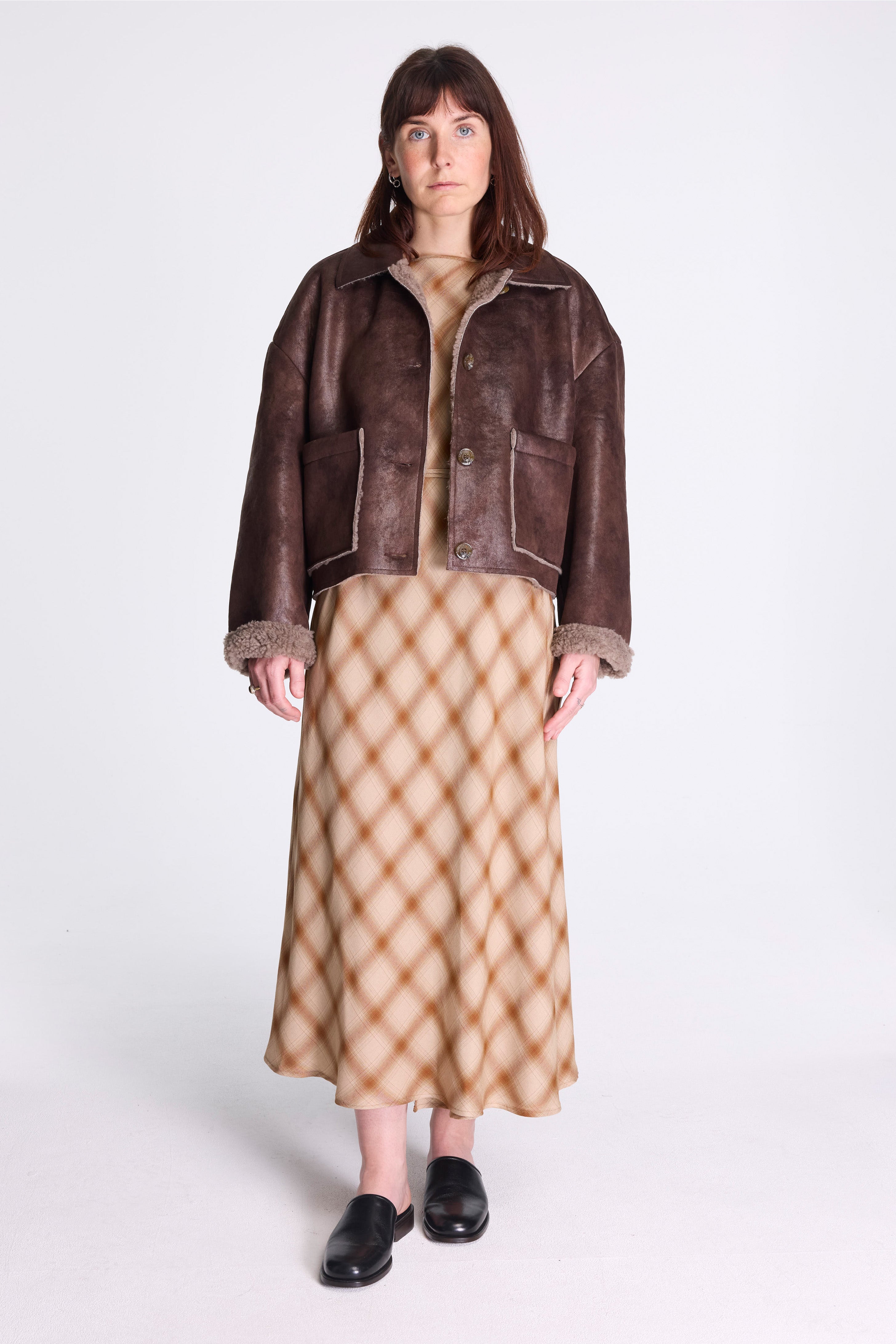 Button Up Patch Pocket Jacket Brown