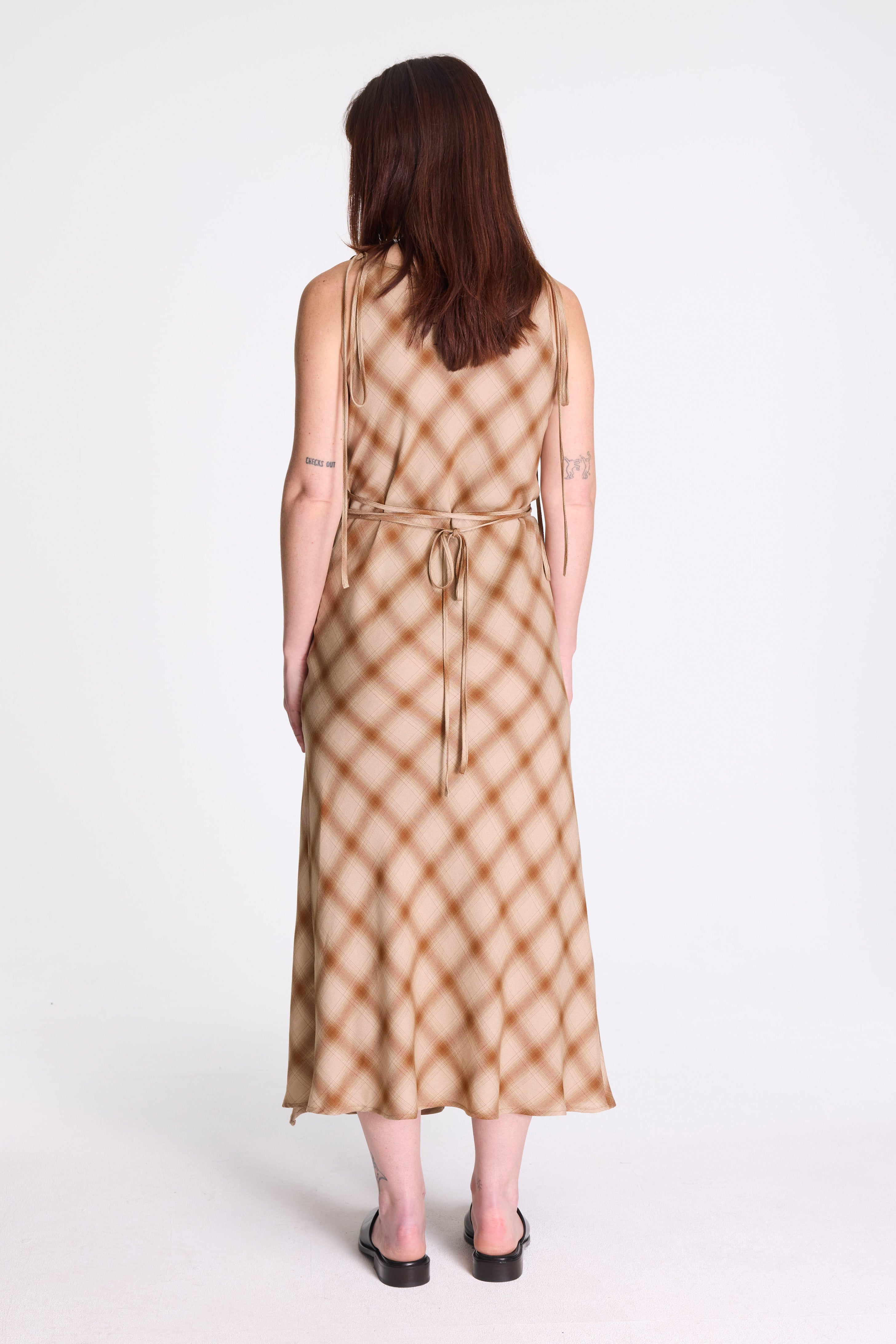 Tied Wrap Dress Camel