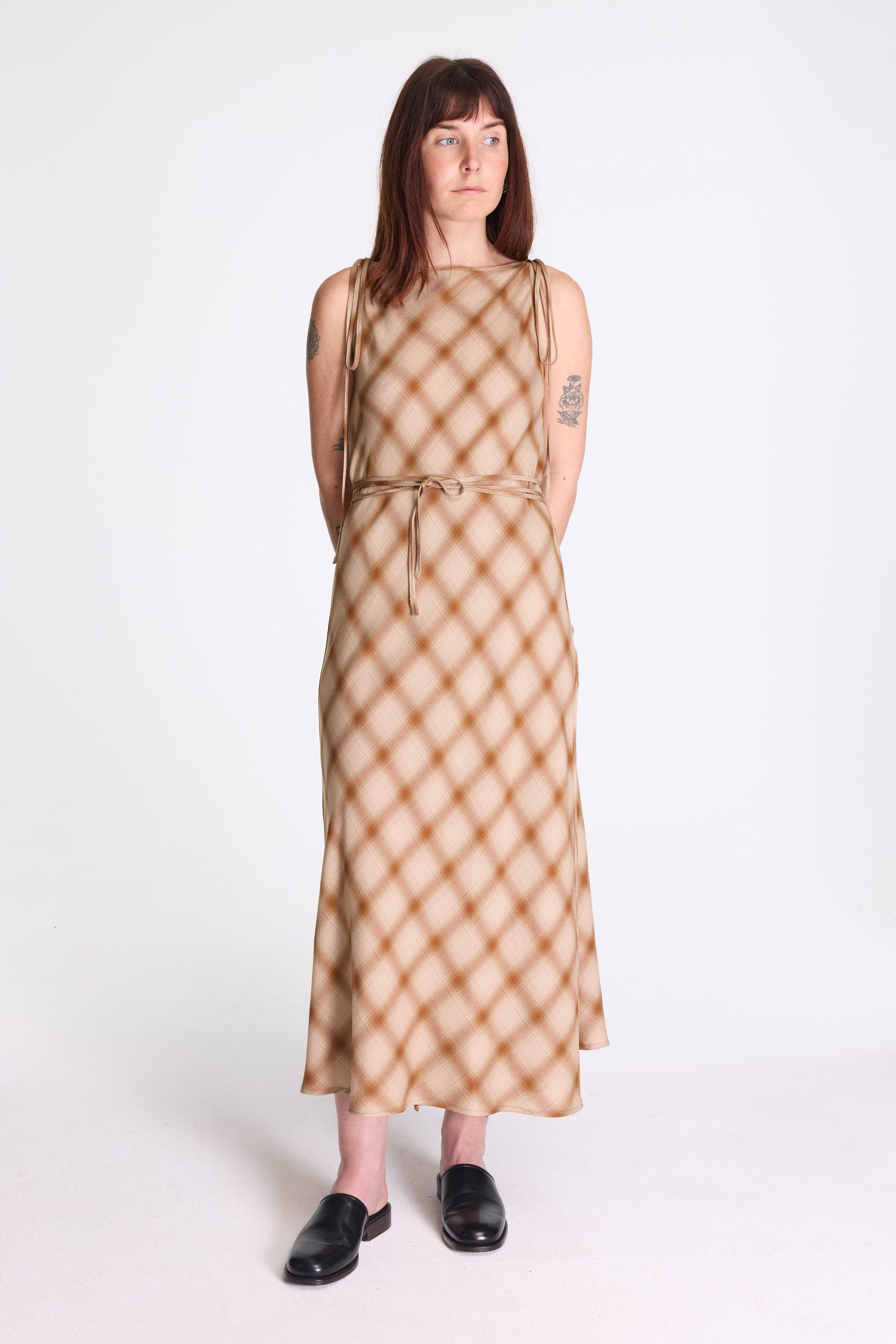 Tied Wrap Dress Camel