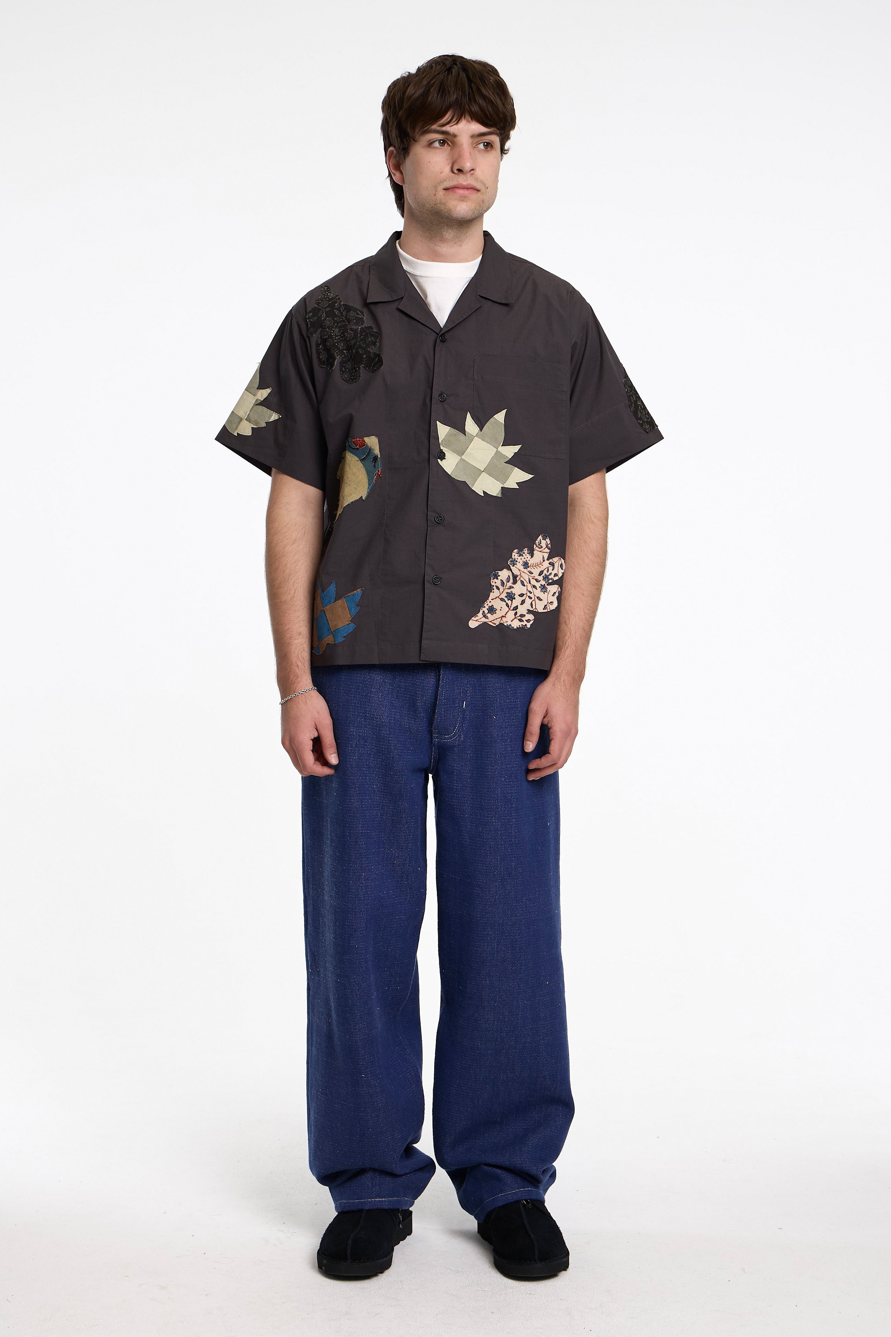 Greetings Shirt Charcoal Leaf Scatter