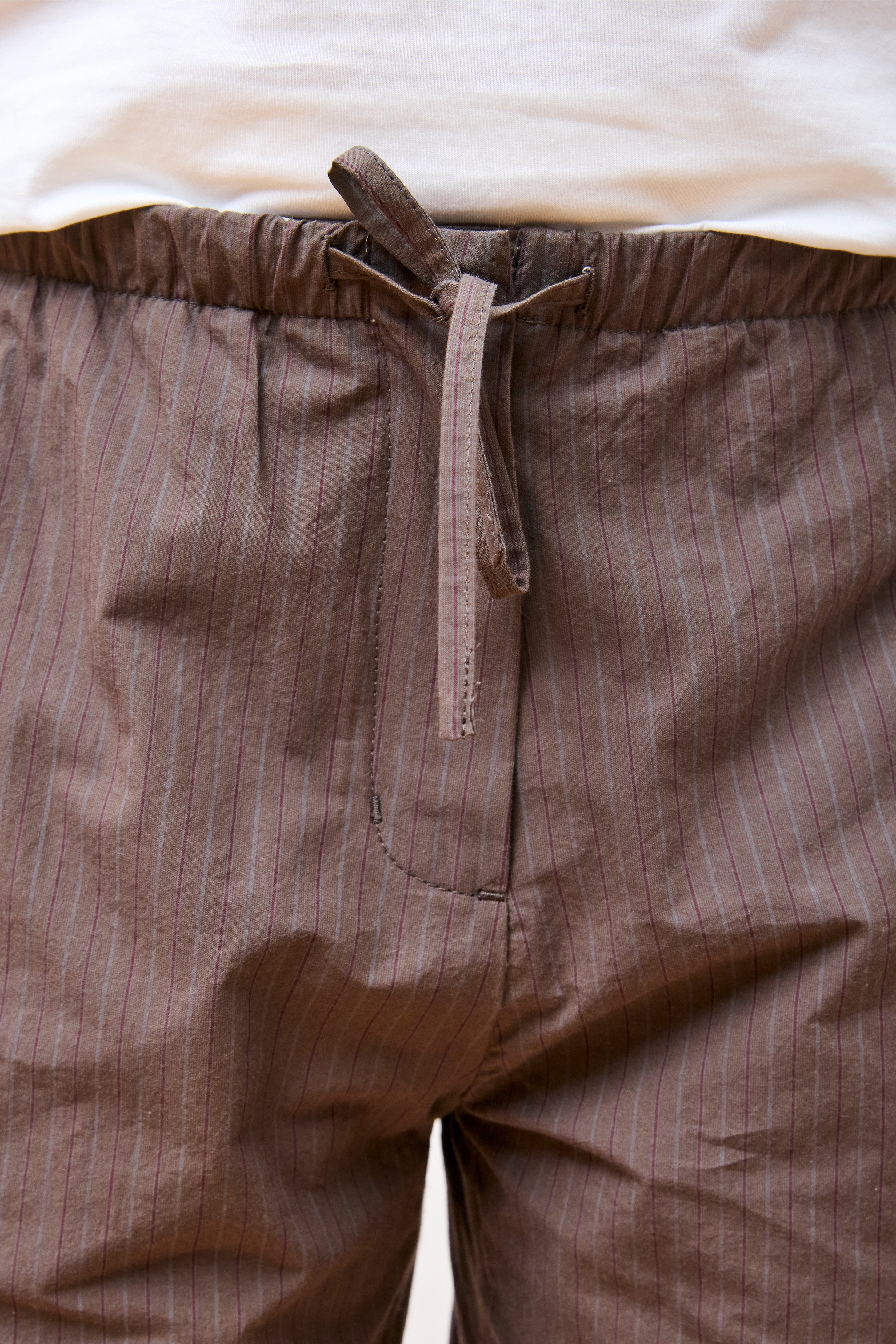 Stripe Banding Pants Brown