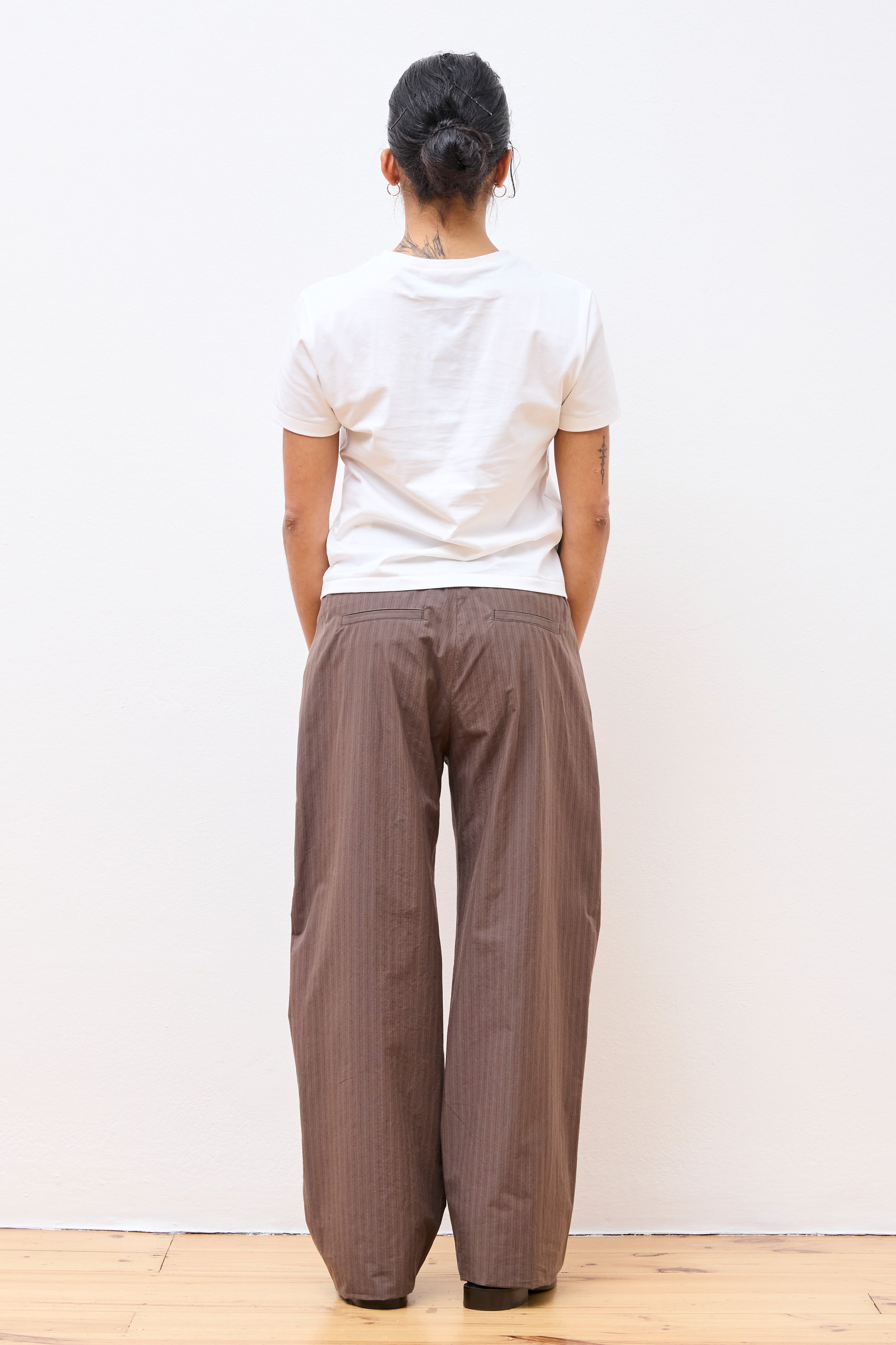 Stripe Banding Pants Brown