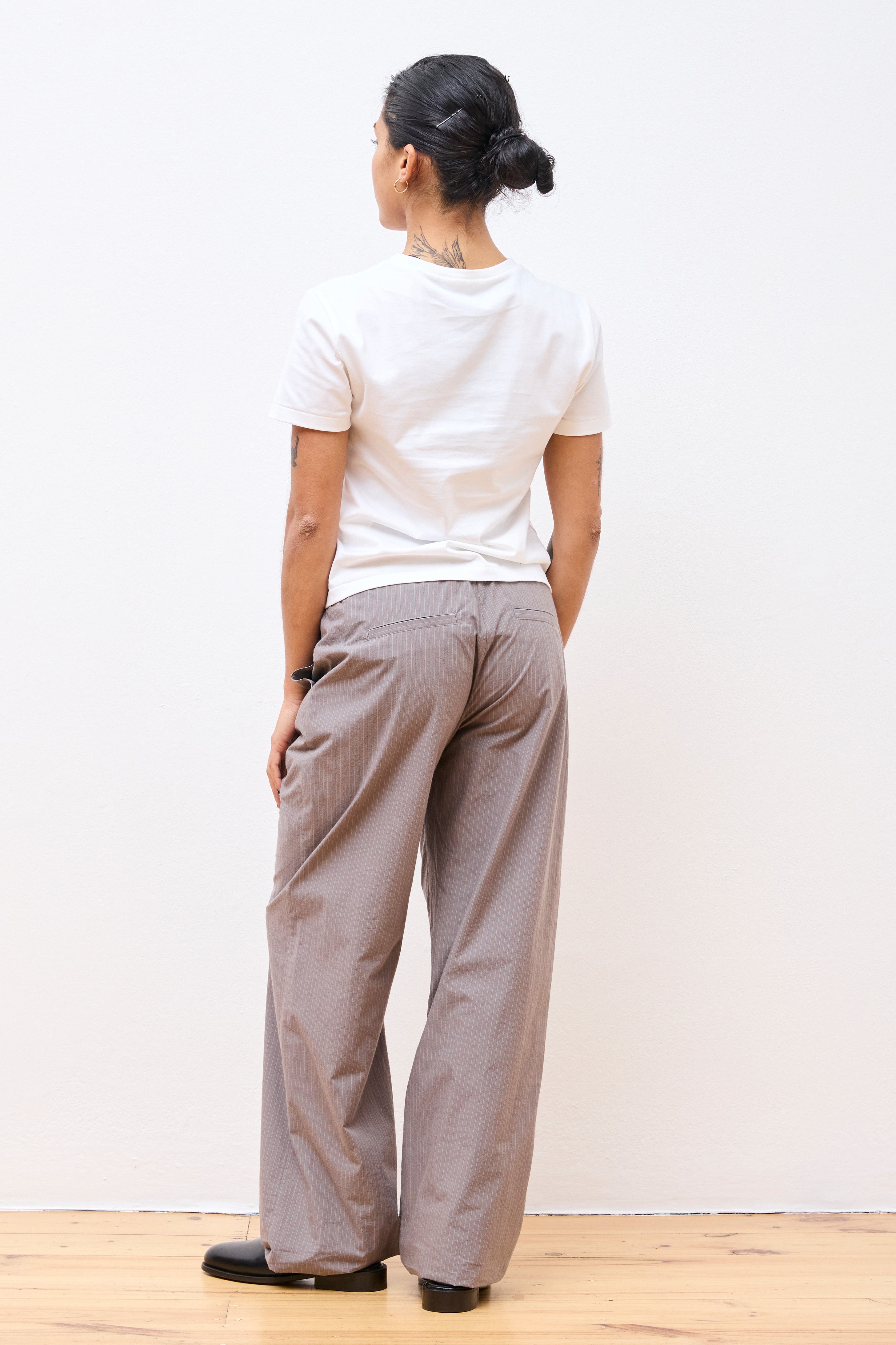 Stripe Banding Pants Grey