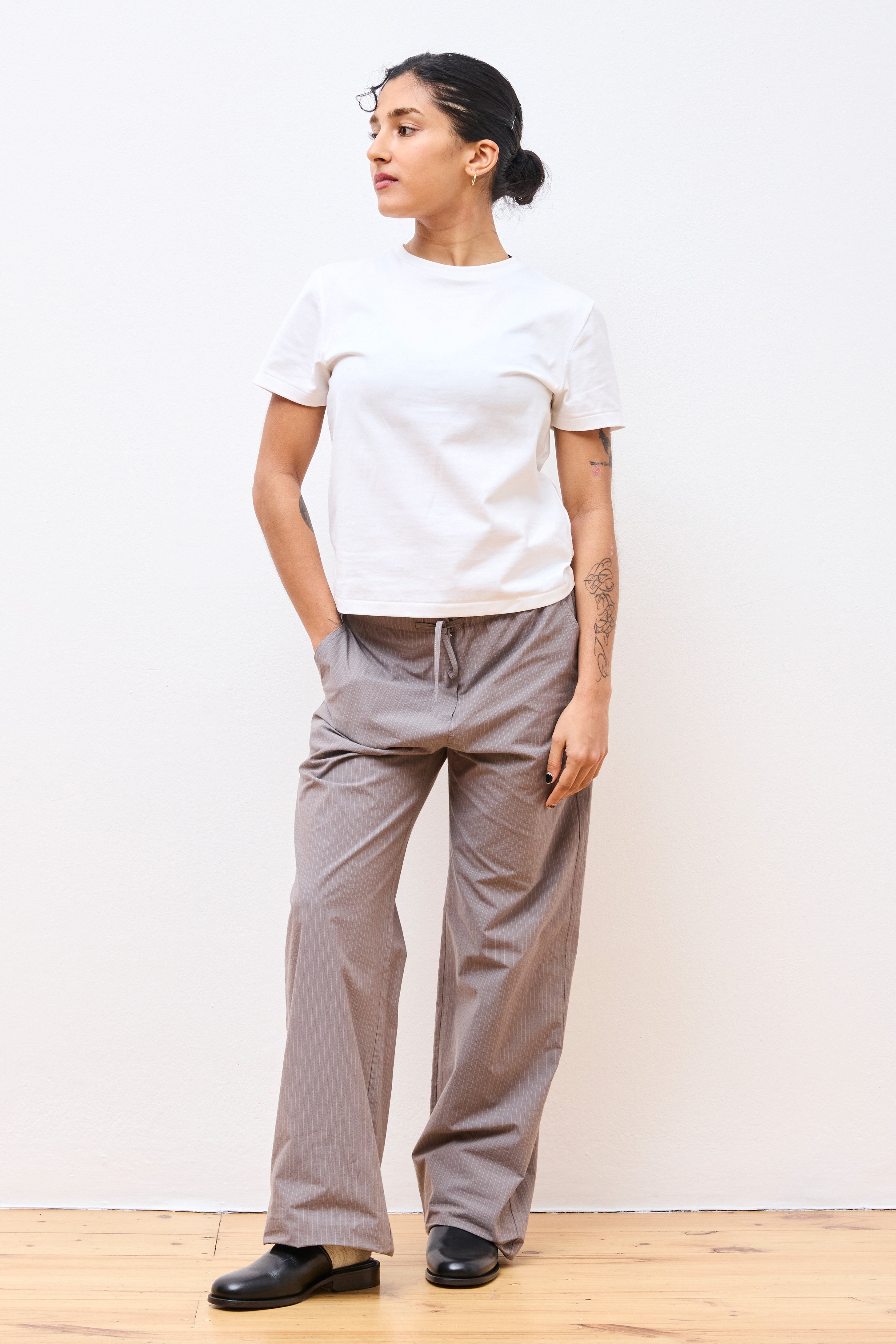 Stripe Banding Pants Grey