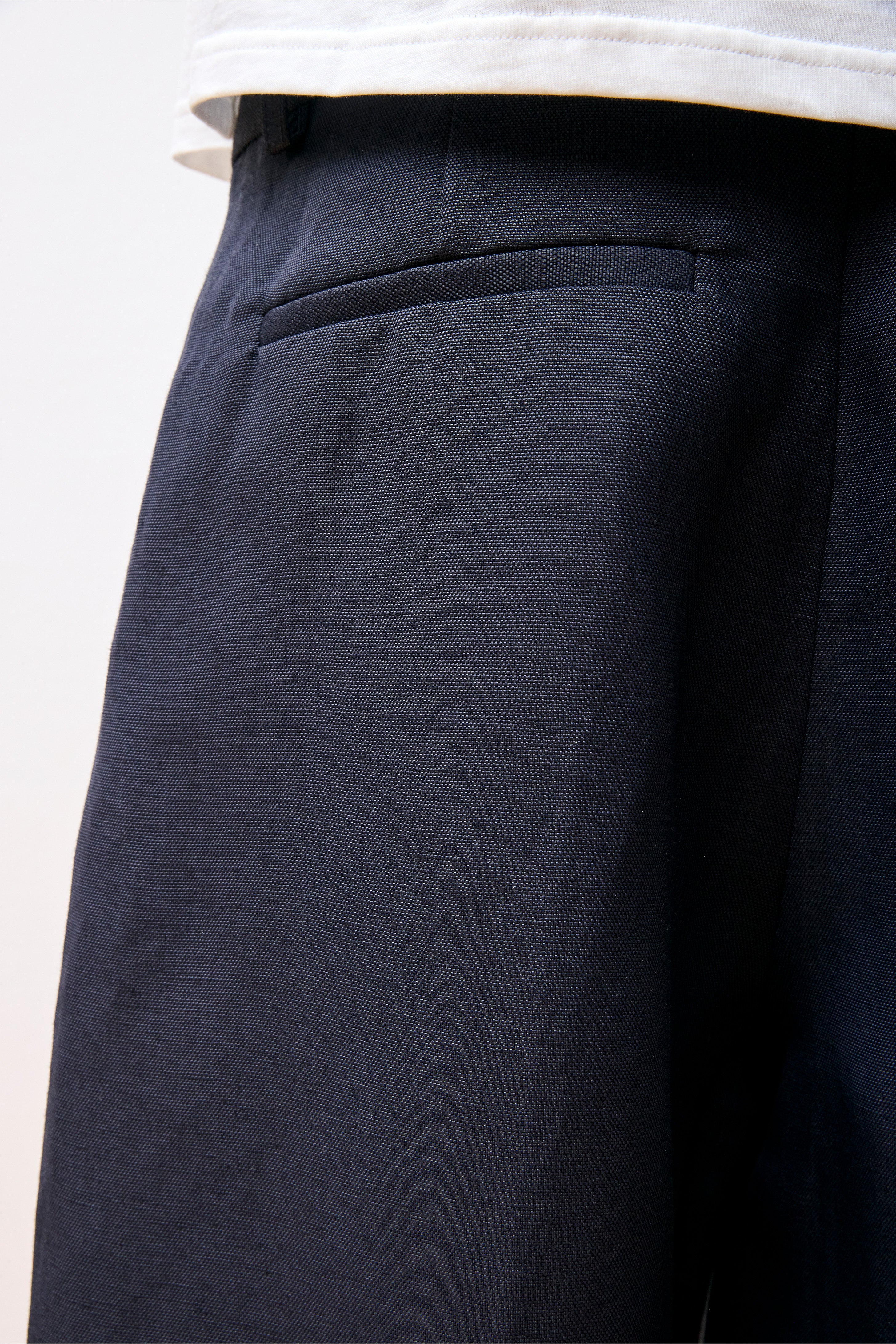 Fowld Slub Linen Viscose Shorts Darkest Navy
