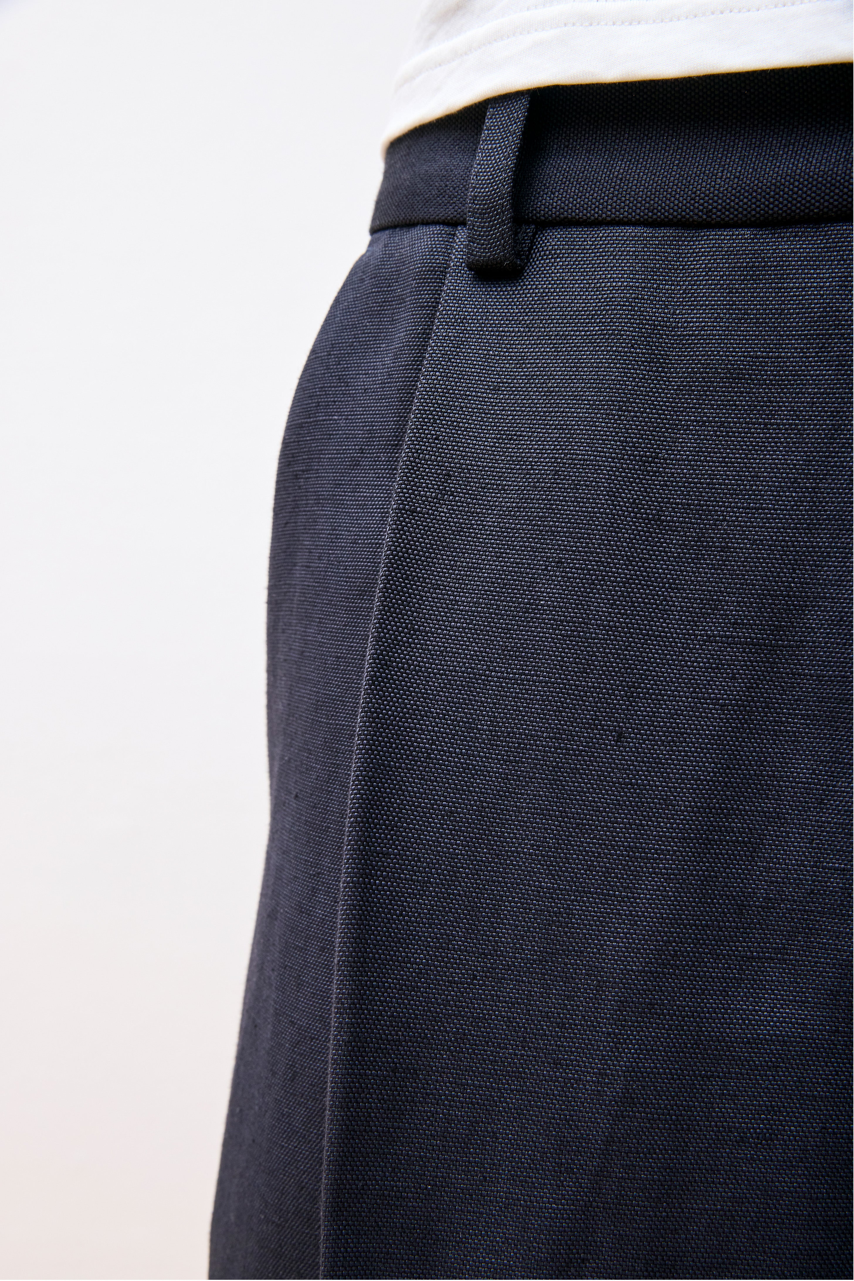 Fowld Slub Linen Viscose Shorts Darkest Navy