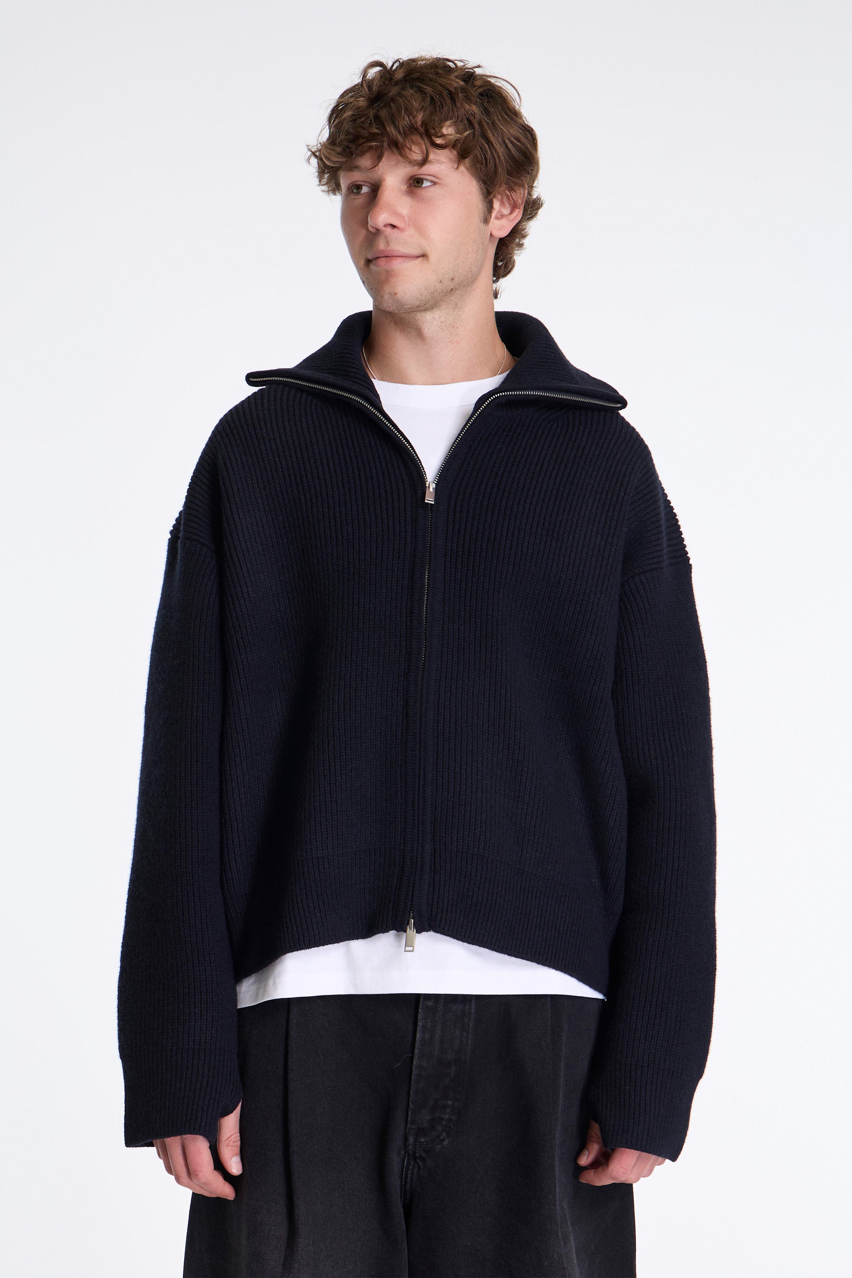 Studio Nicholson Sandos Merino Wool Knit Darkest Navy