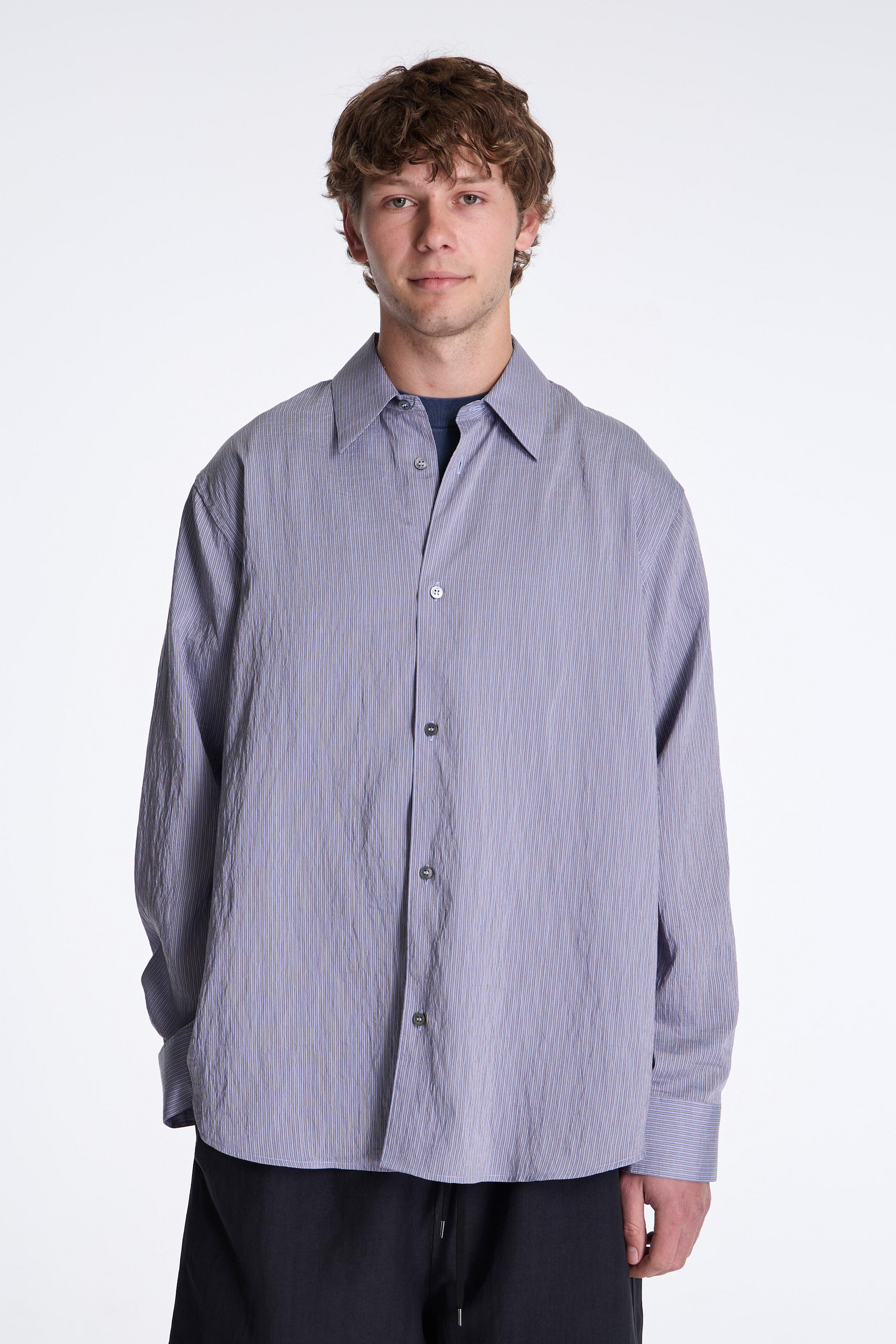 View Pencil Stripe Shirt Lilac Stripe