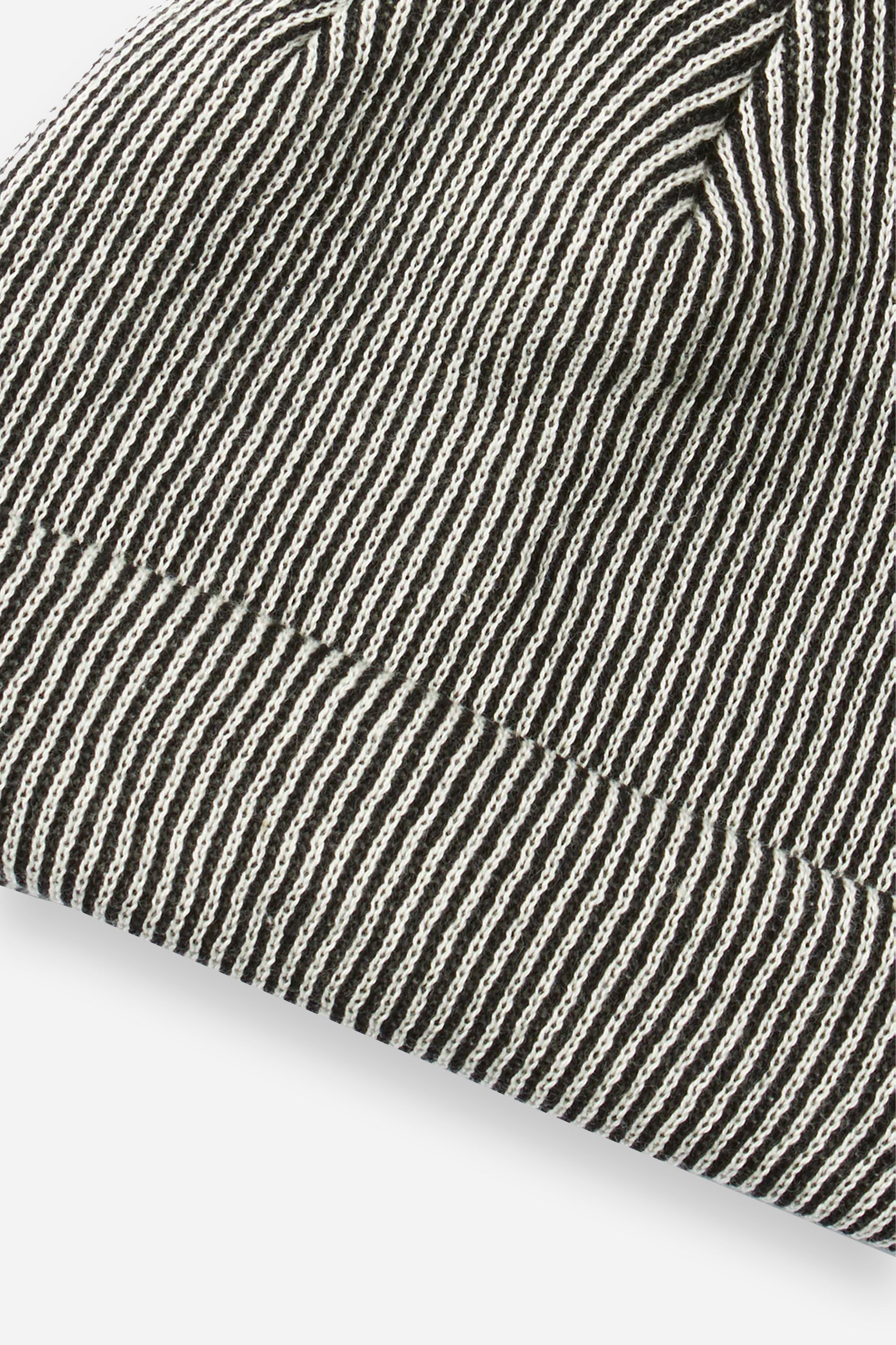 Super Soft 2Way Beanie Stripe Ivory/Black