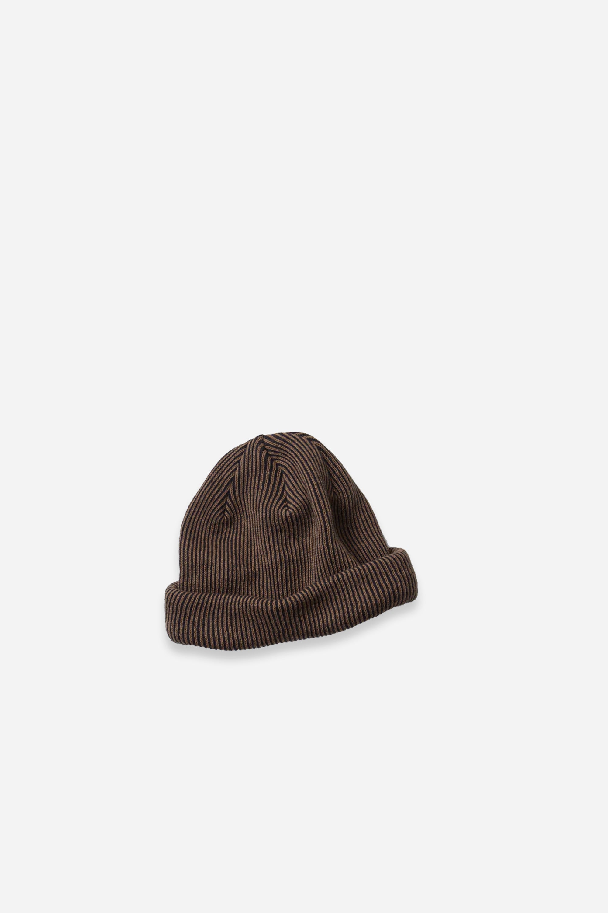 Super Soft 2Way Beanie Stripe Khaki/Black