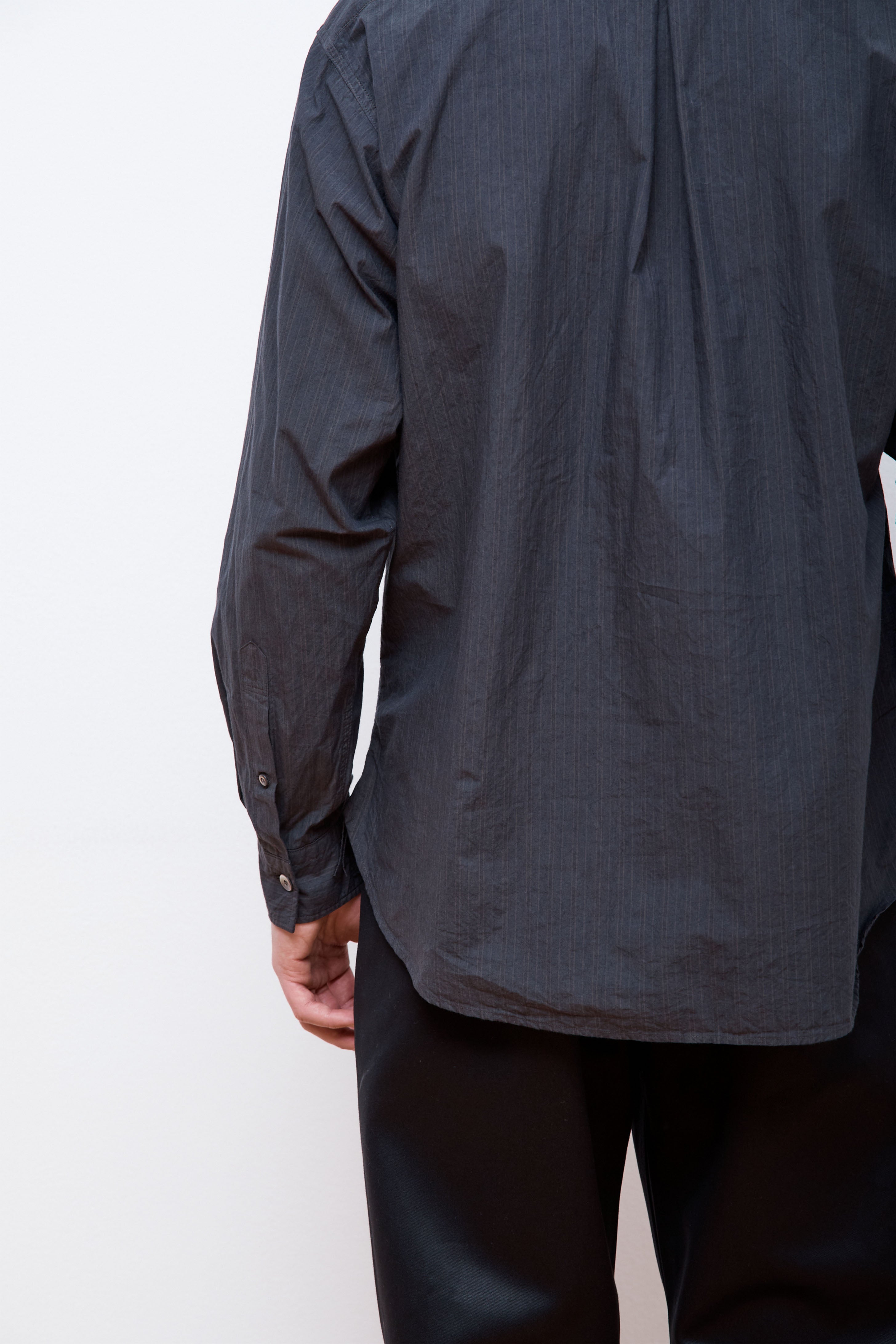 Lot.106 Narrow Collar Shirt Charcoal Stripe