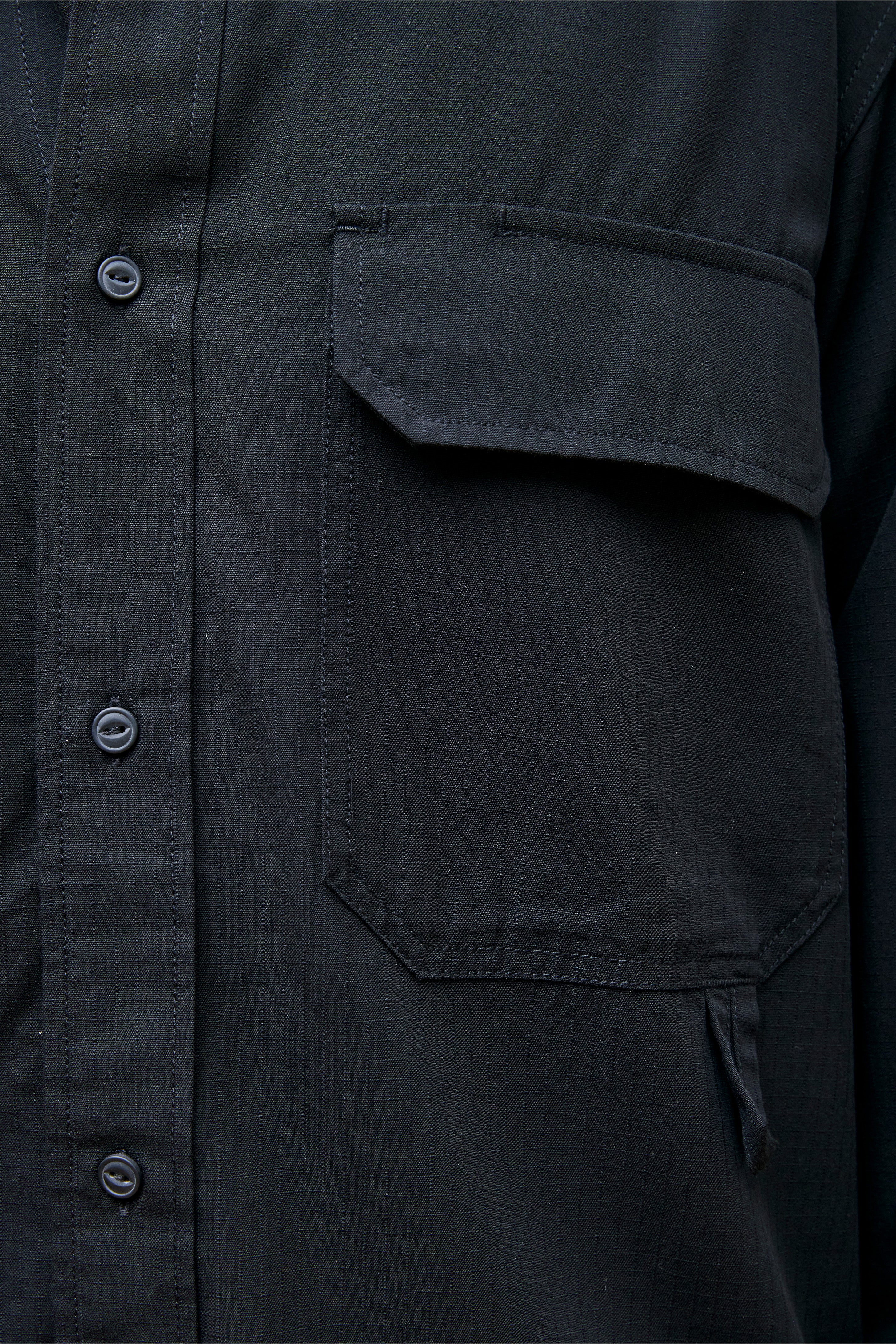 TAKIBI Light Ripstop Shirt Black