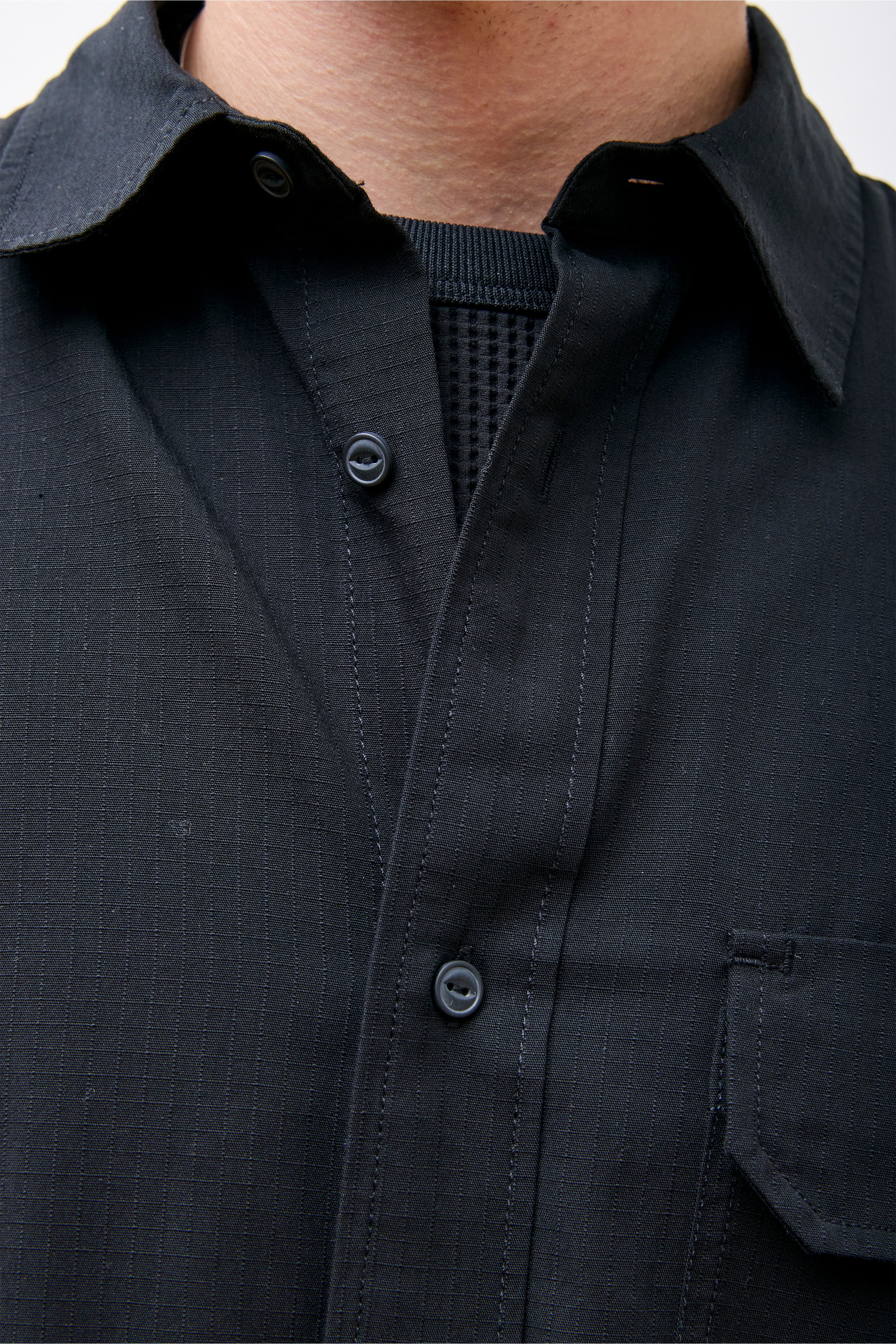 TAKIBI Light Ripstop Shirt Black