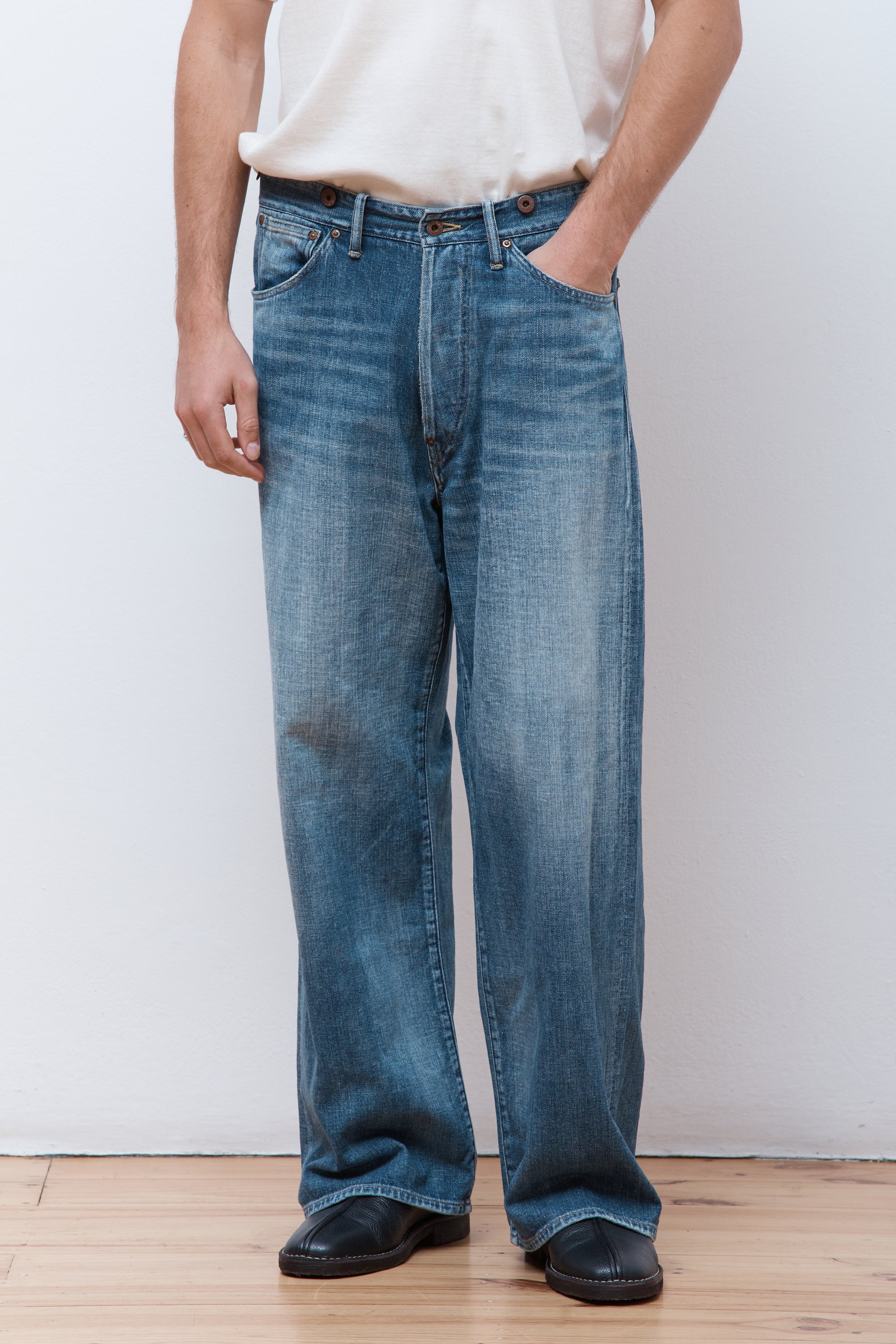 LOT.704 DENIM TROUSERS C.1920'S DAMAGED INDIGO