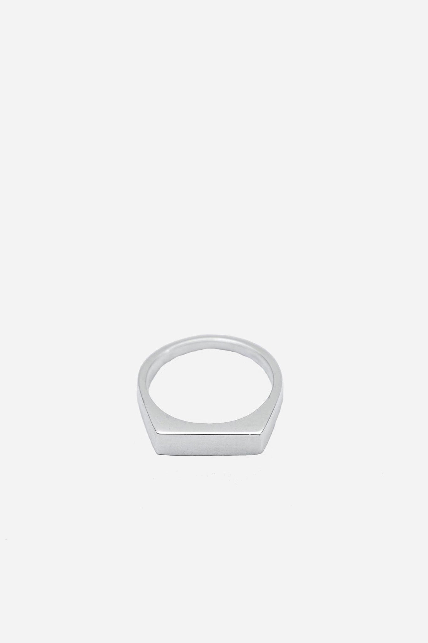 TYPE 002 Rectangle Narrow Signet Ring Sterling Silver (M)