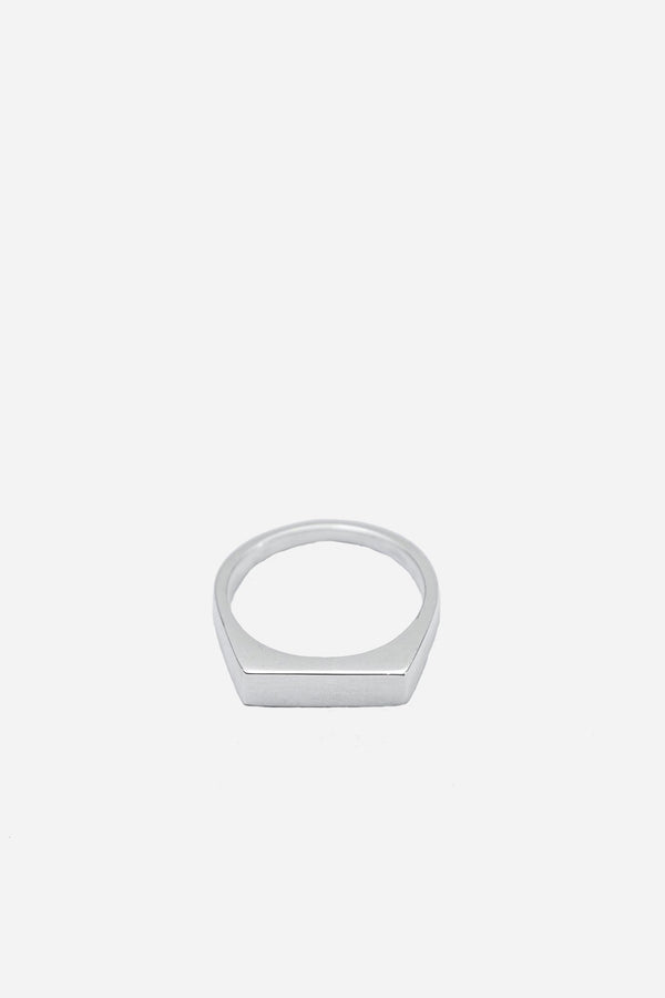 TYPE 002 Rectangle Narrow Signet Ring Sterling Silver (M)