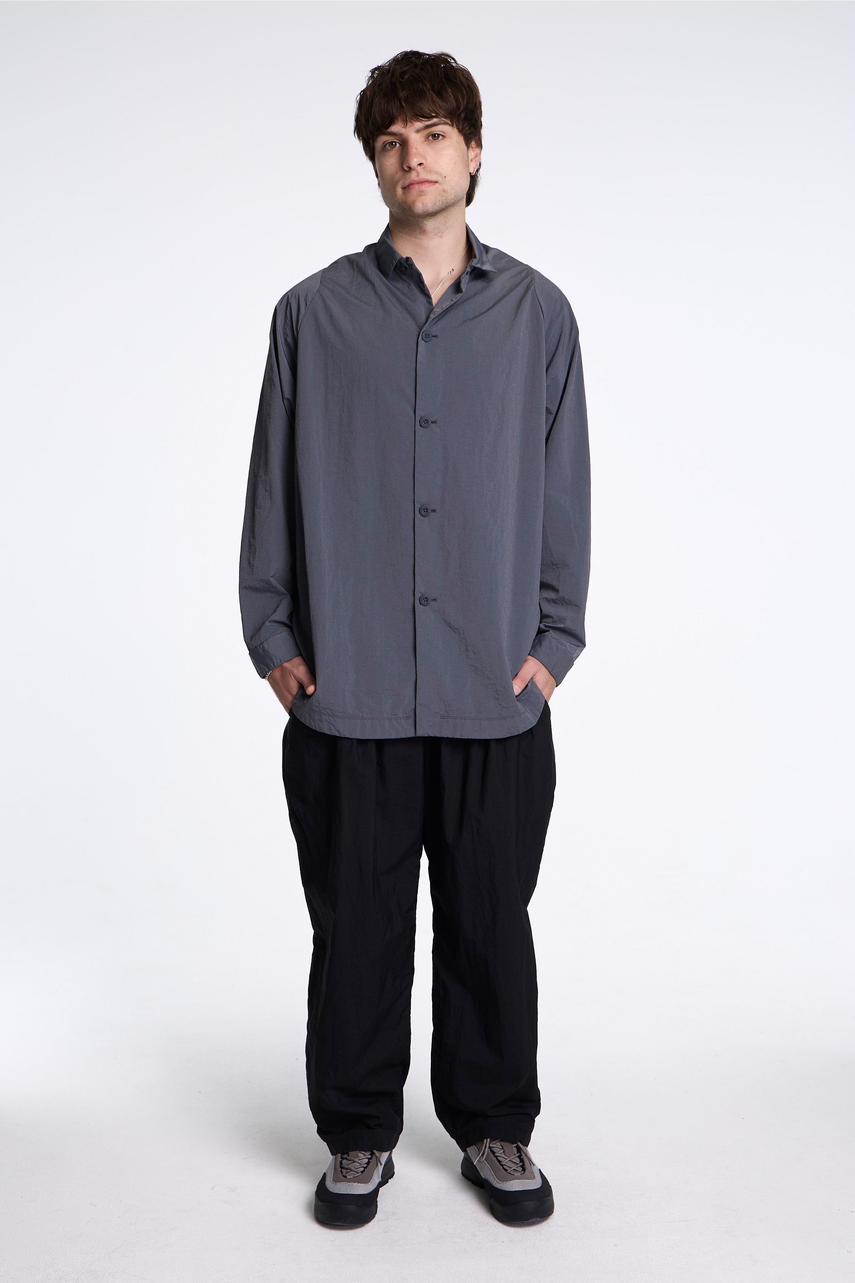 Wide Shirt Packable Gray