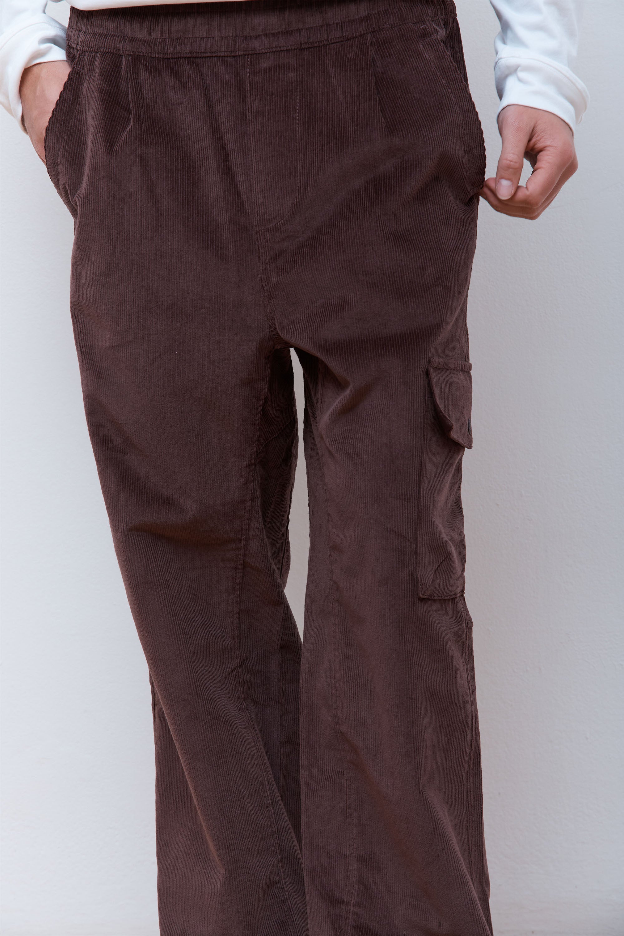 M's Utility Cord Easy Pants Coal Brown