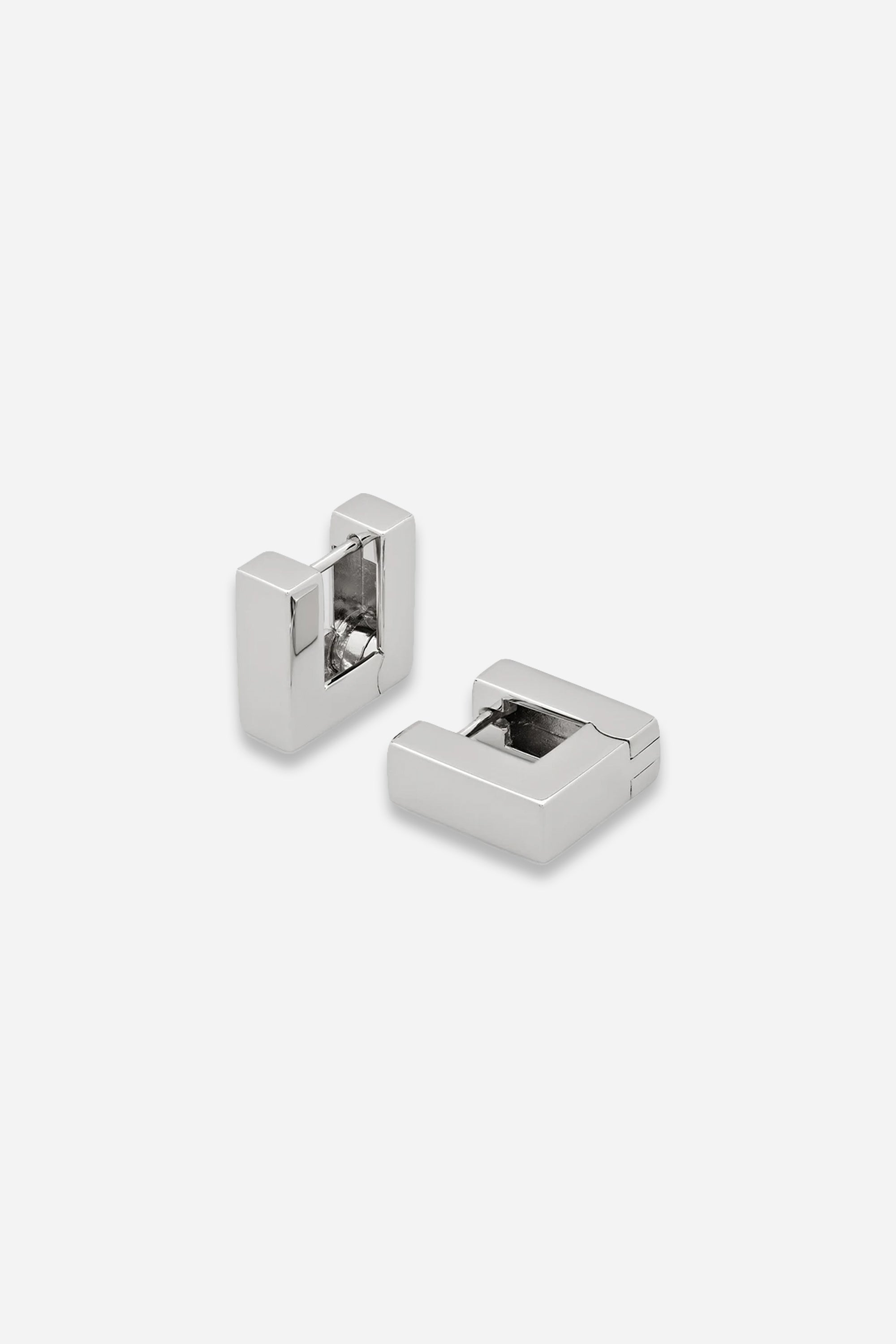 Square Hoops Small Silver