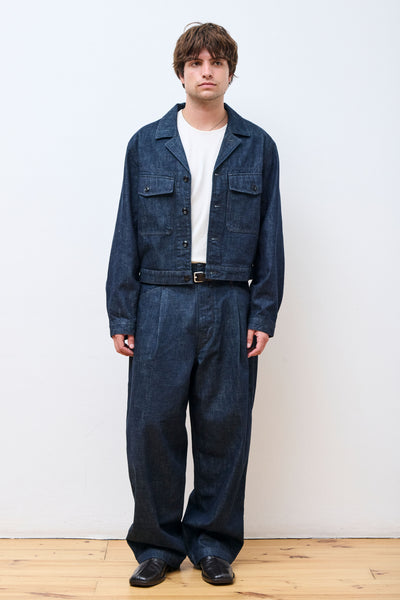 [関税・送料込] LEMAIRE PLEATED TAILORED PANTS BLUE MELANGE Tailored pleated pants - Navy