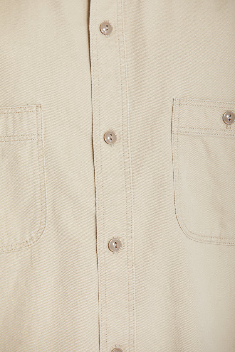 Cotton Twill Vintage Fit Work Shirt Beige