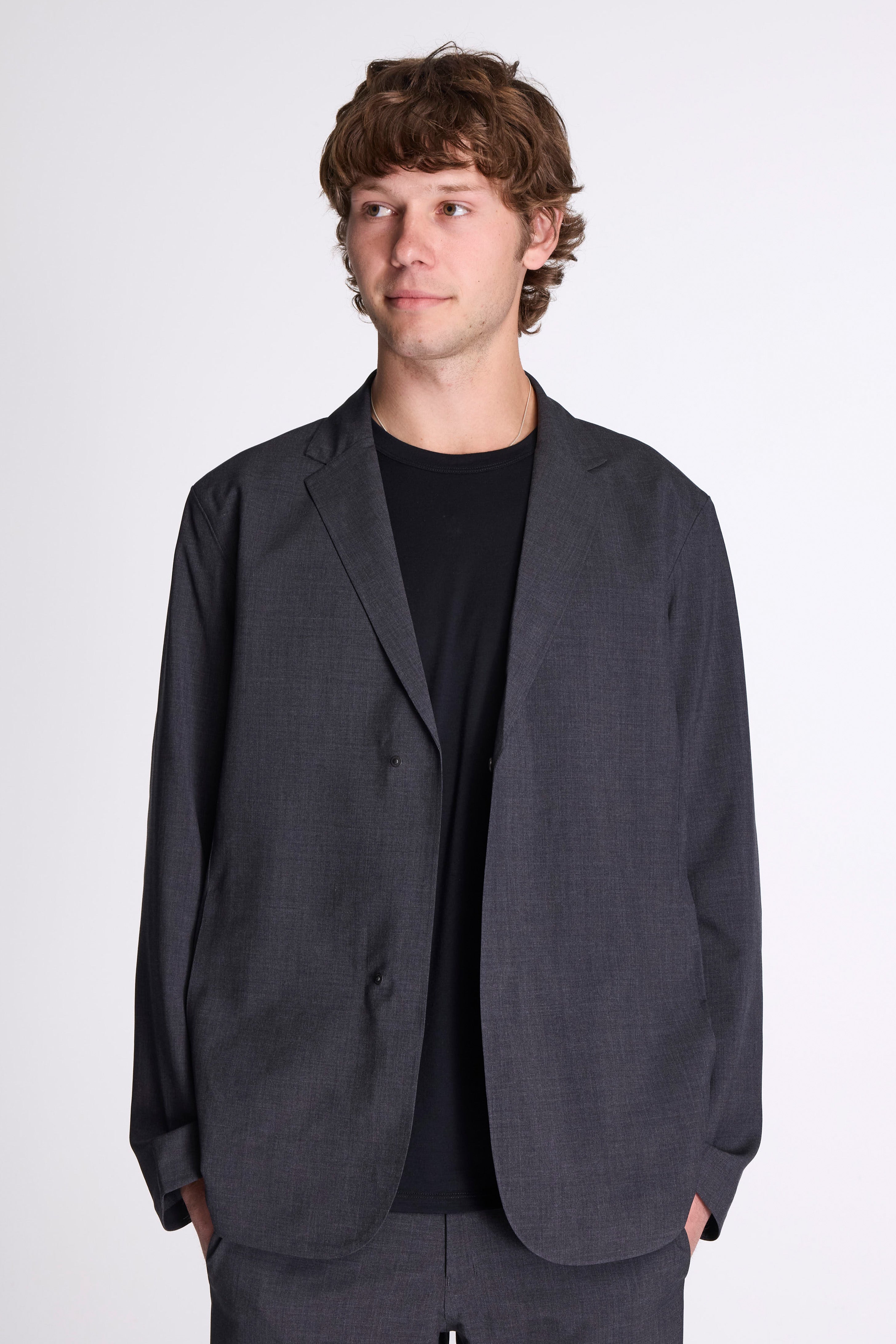 Convex Wool Blazer M Black Heather